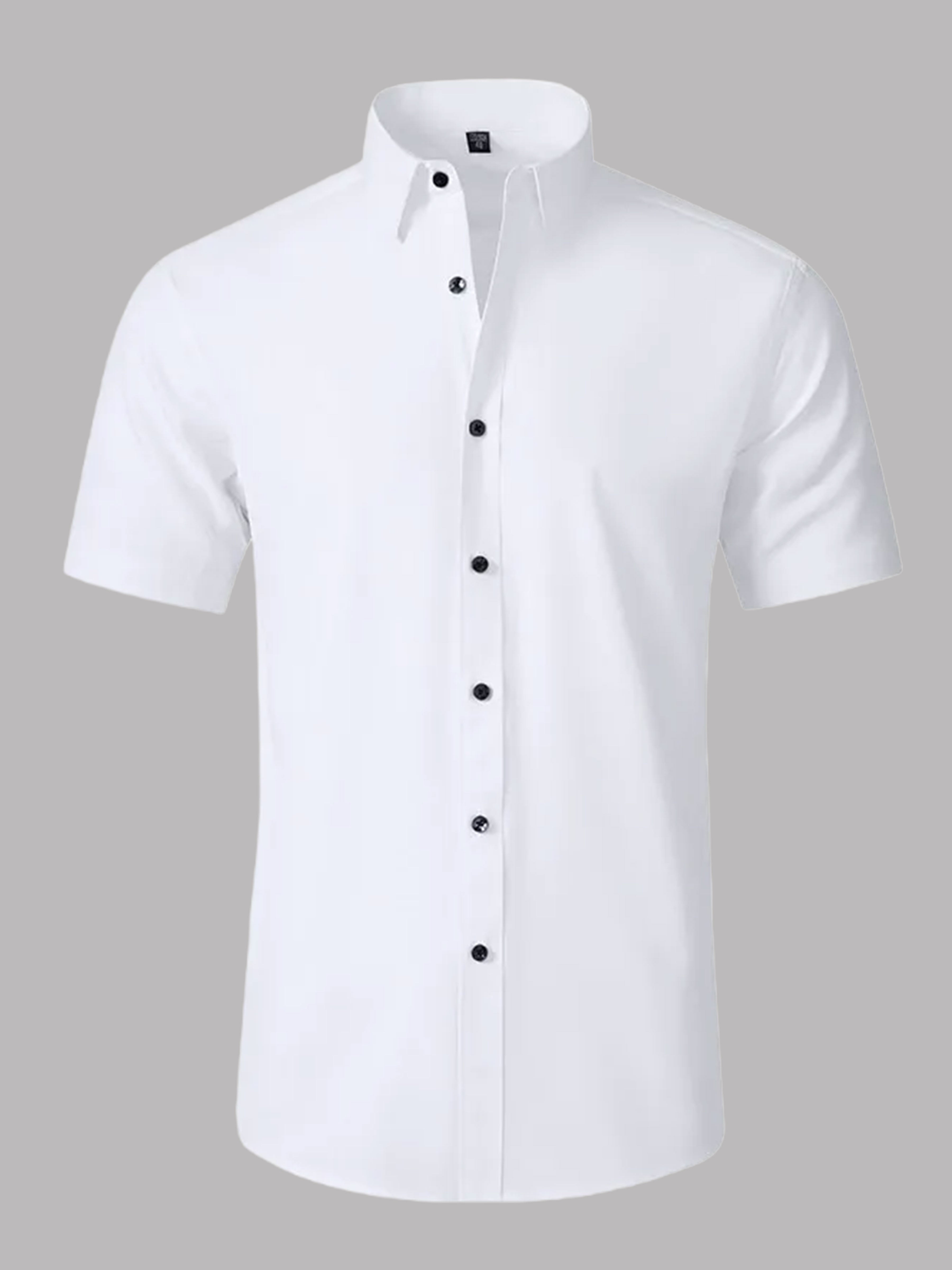 Chemise Extensible Sans Repassage À Manches Courtes Pour Homme Pour Mariage Et Bal De Fin D'Année