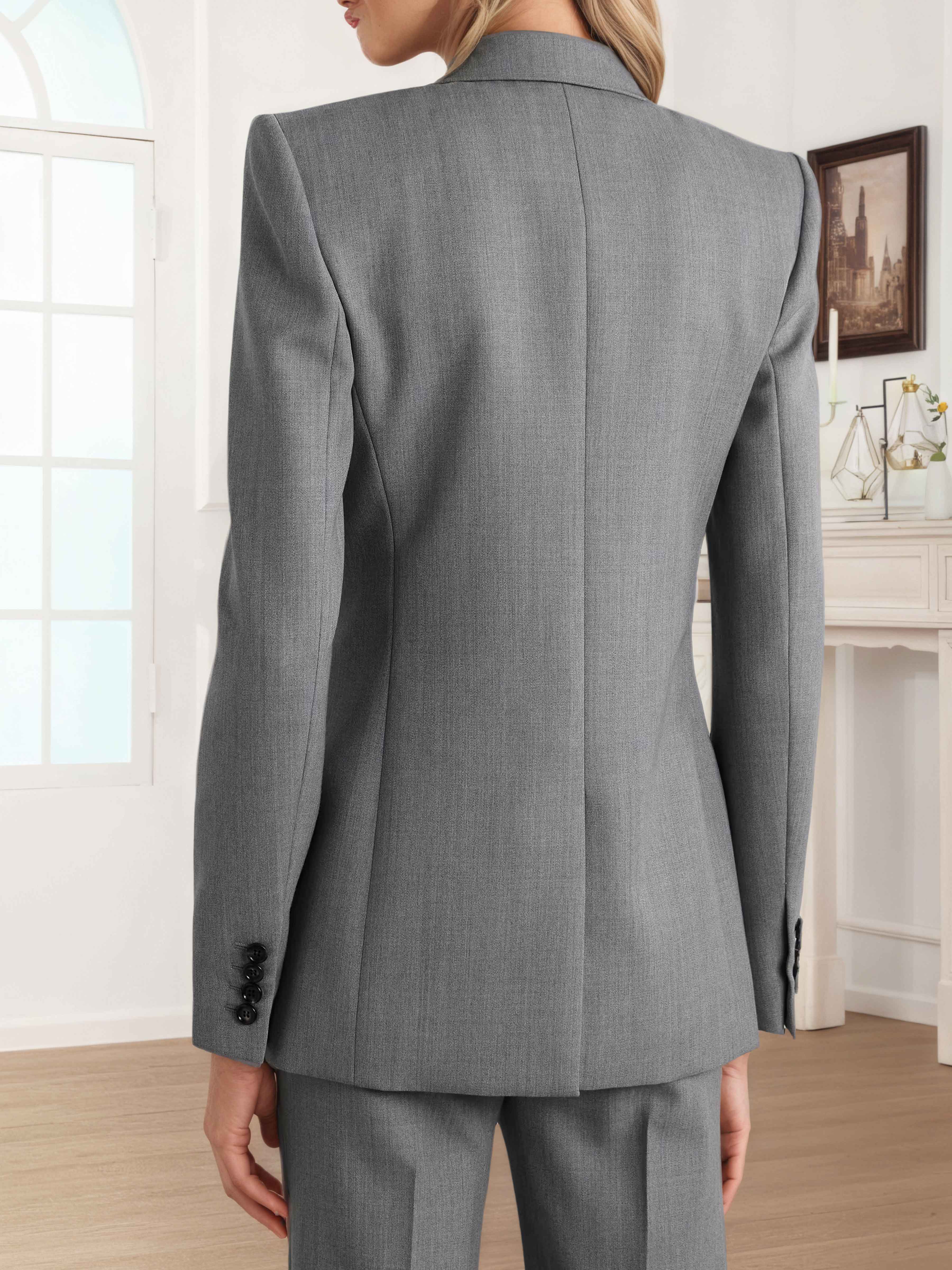 Costume Femme 3 Pièces À Tendances Revers Pointus Deux Boutons