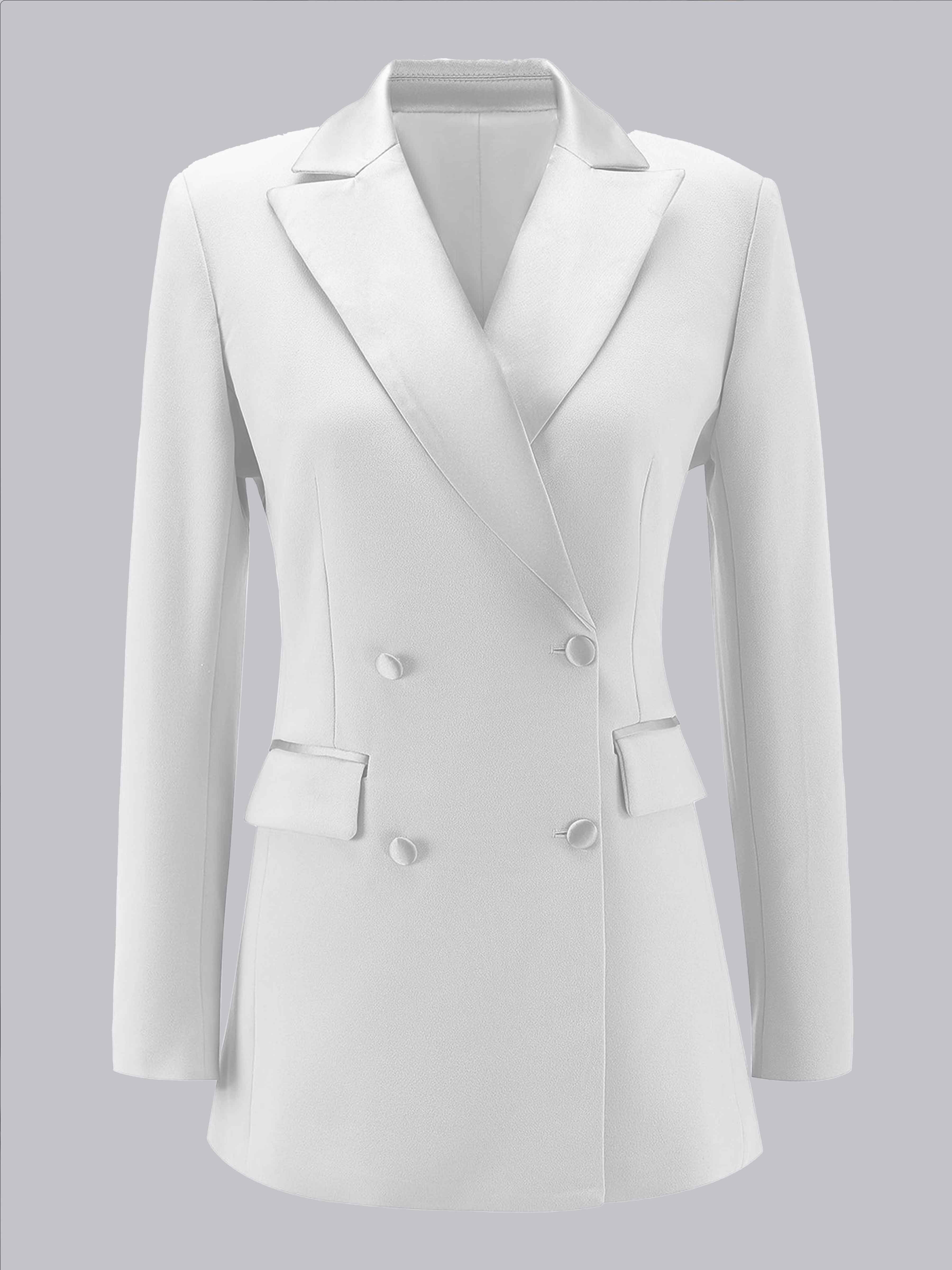 Veste Femme À Revers Crantés Double Boutonnage Pour Tenue De Soirée