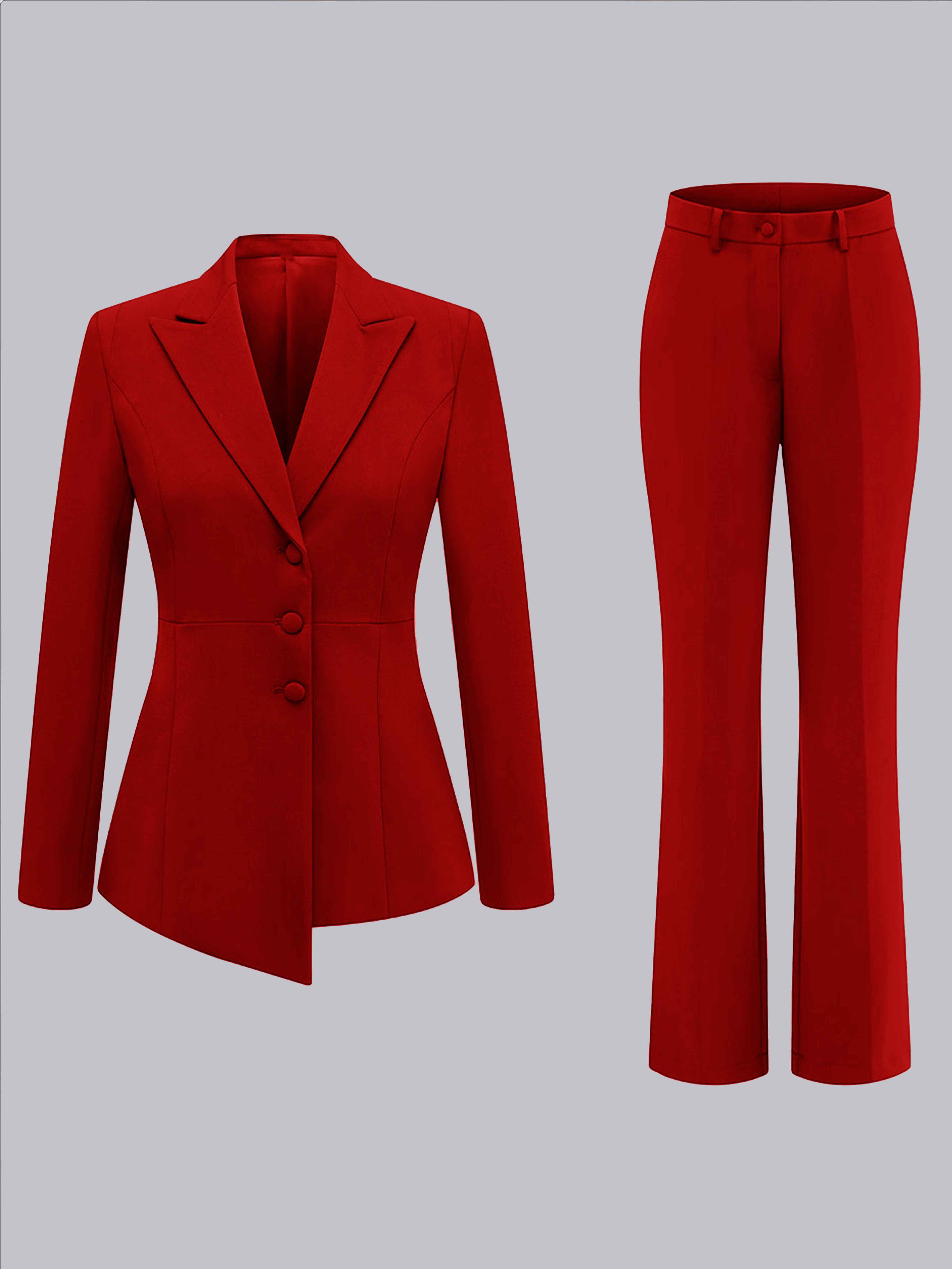 Costume Femme 2 Pièces À Mode Trois Boutons Pour Mariage