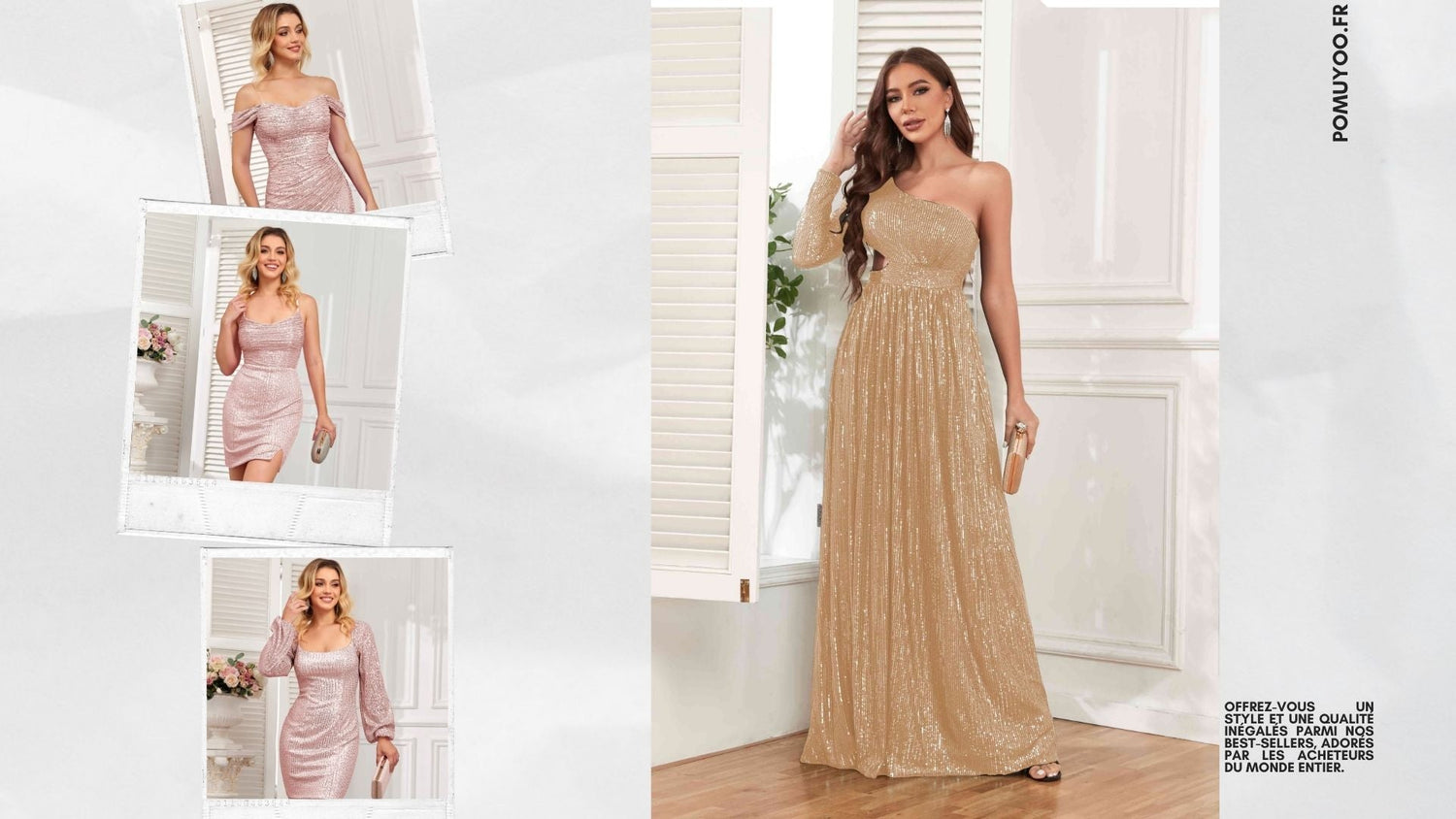 Brillez de Mille Feux avec les Robes de Bal à Paillettes de POMUYOO