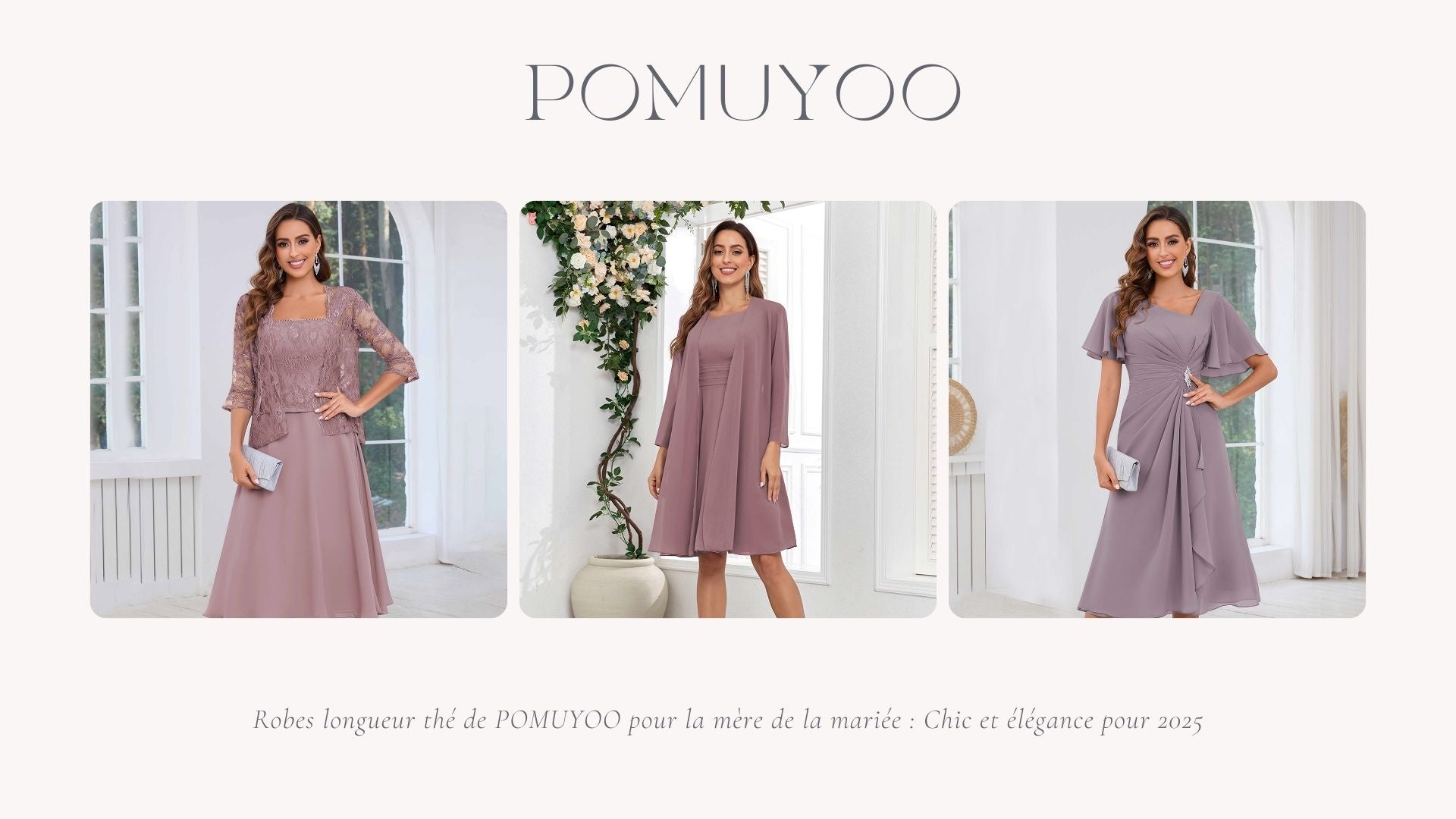 Robes longueur thé de POMUYOO pour la mère de la mariée : Chic et élégance pour 2025