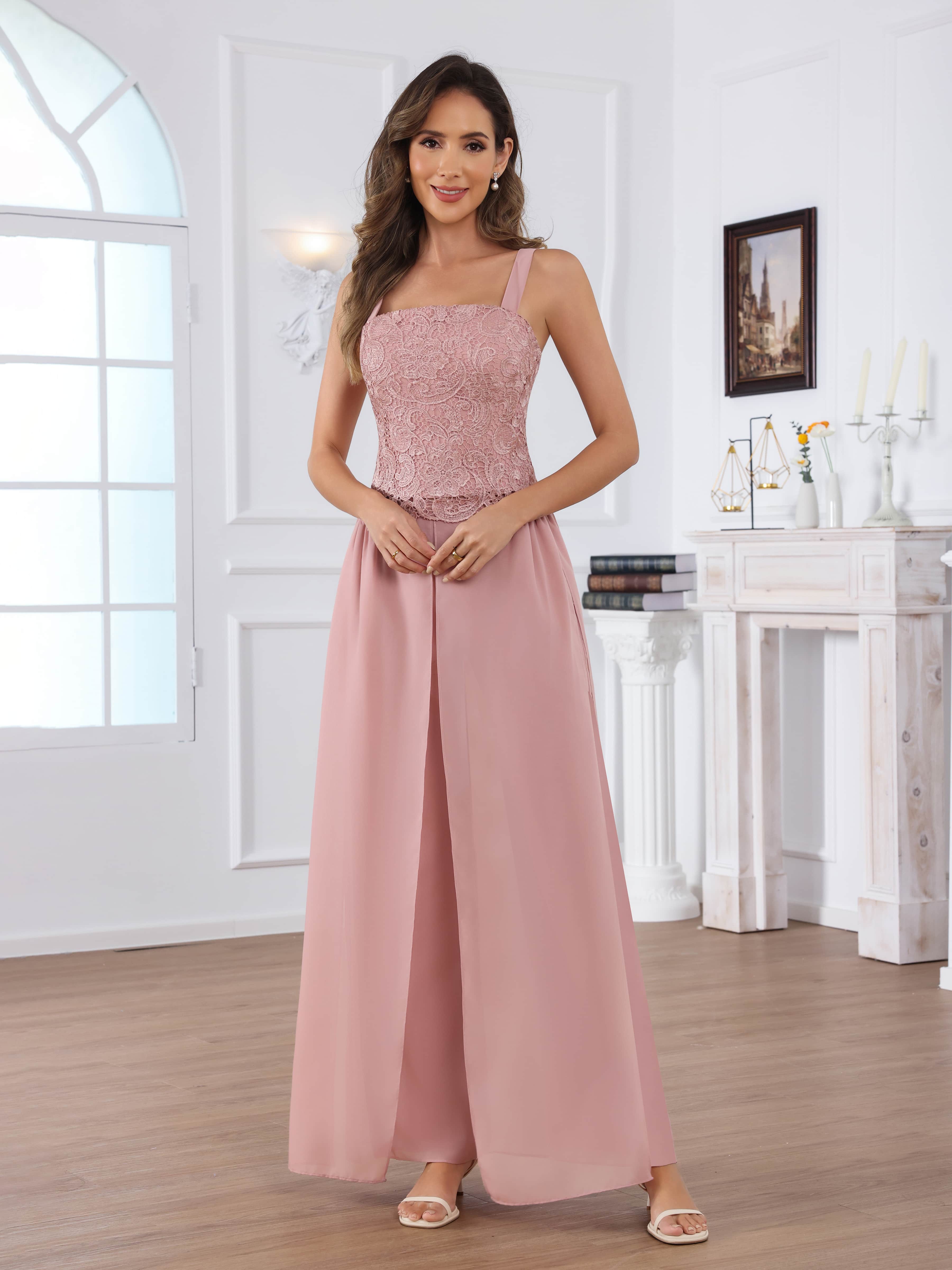 Ensemble Pantalon Mère De La Mariée En Mousseline À 3 pièces Paillettes Praelithara