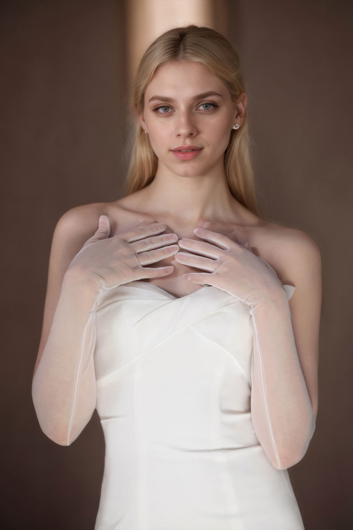 Gants De Mariée Élégants Ornés De Perles