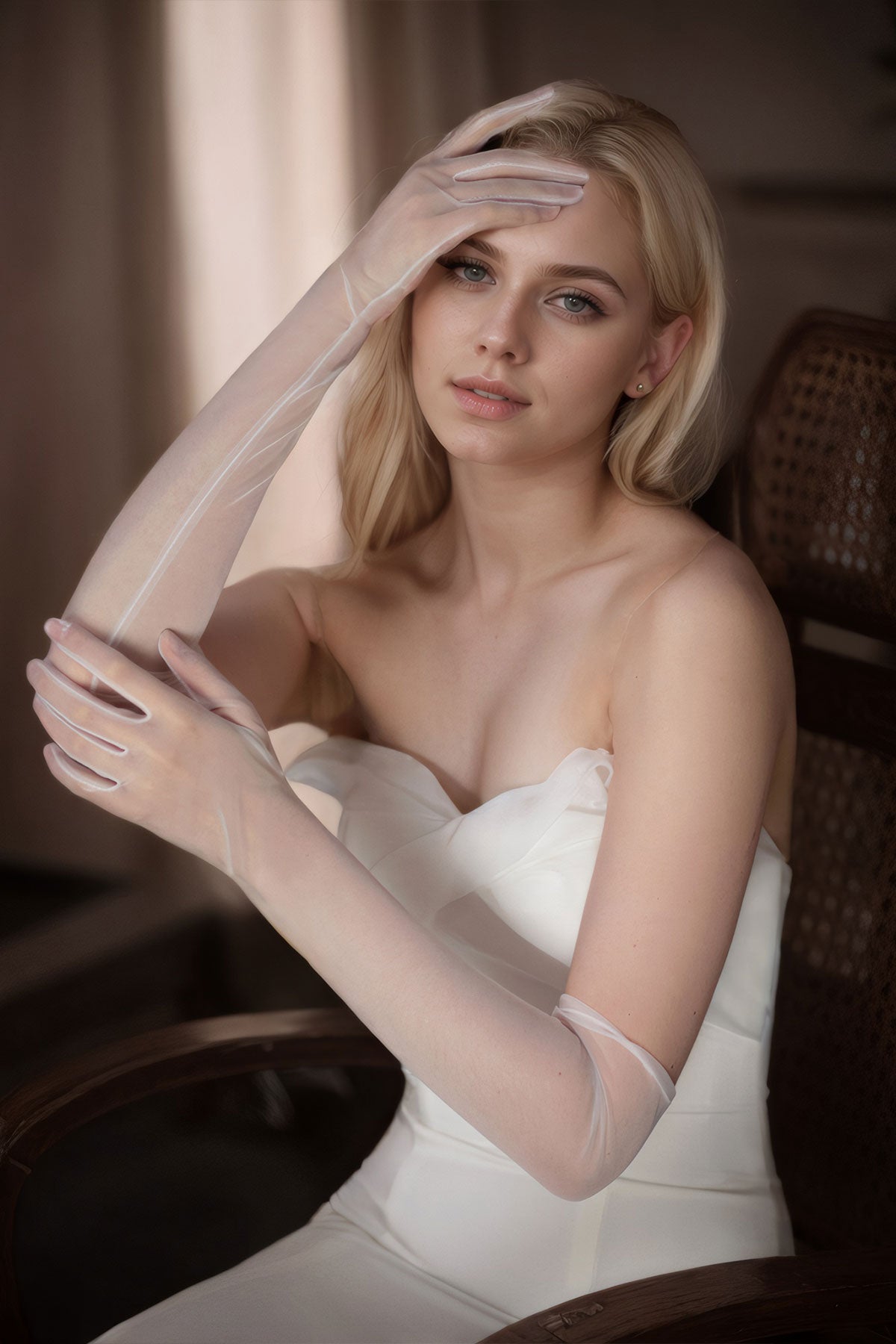 Gants De Mariée Élégants Ornés De Perles