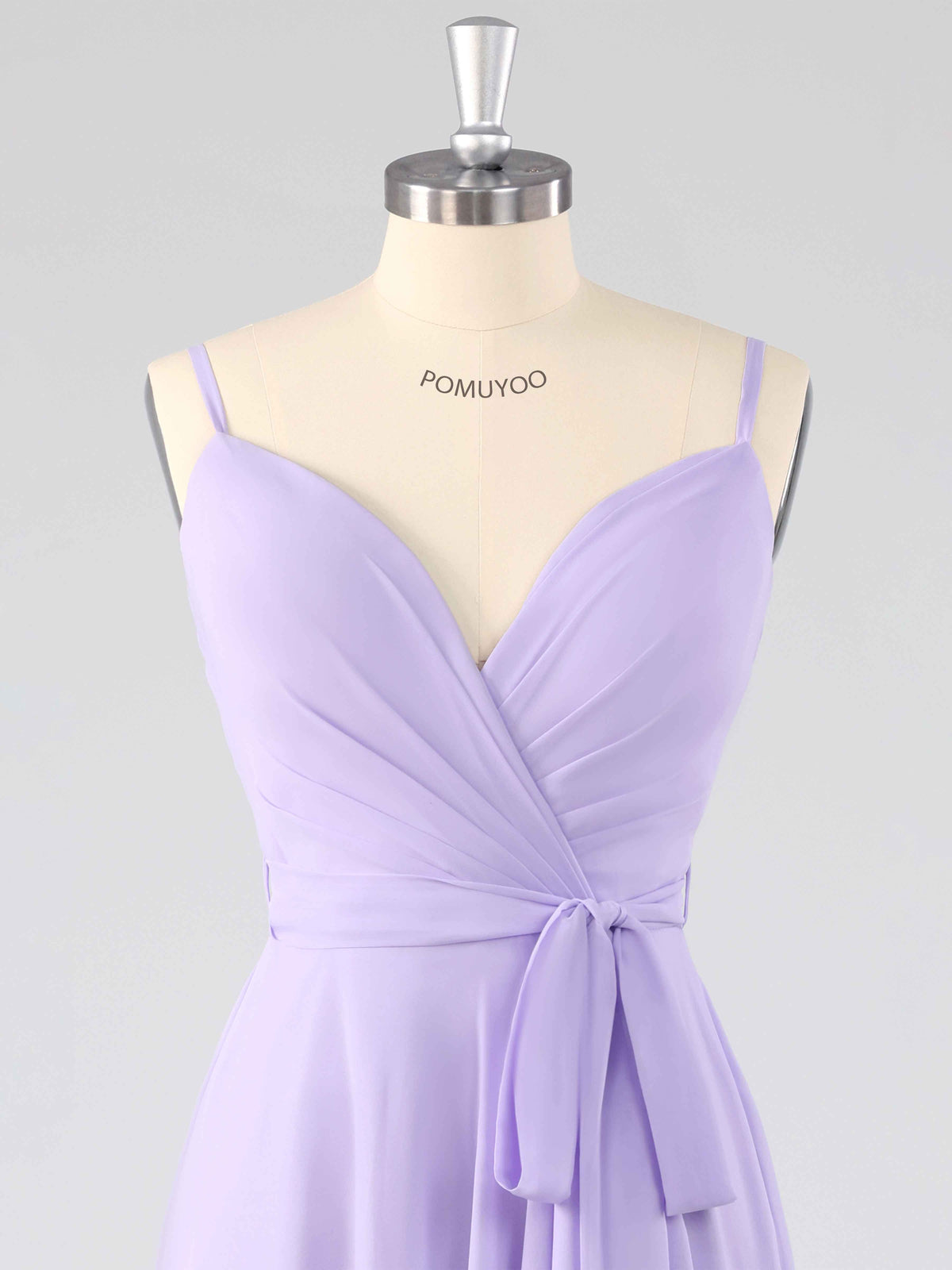 Robes De Demoiselle D'Honneur En Mousseline À Bretelles Spaghetti Plissé