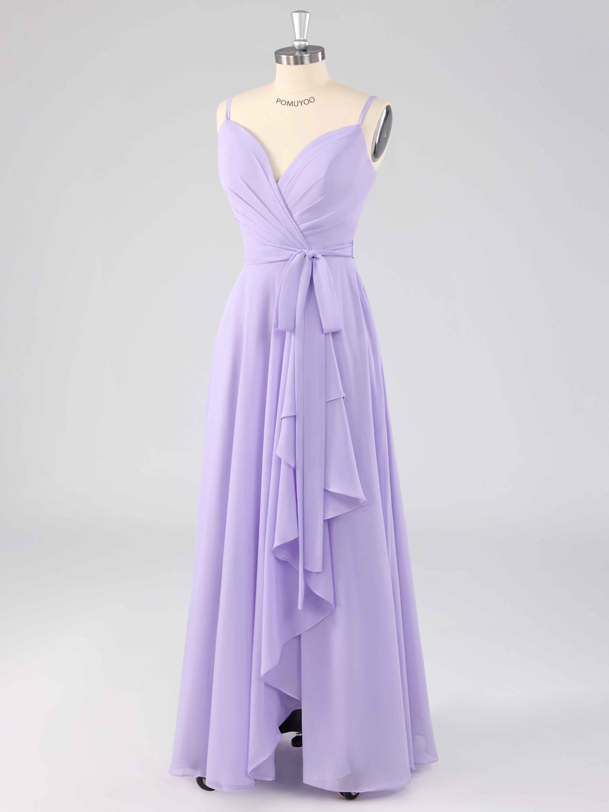 Robes De Demoiselle D'Honneur En Mousseline À Bretelles Spaghetti Plissé