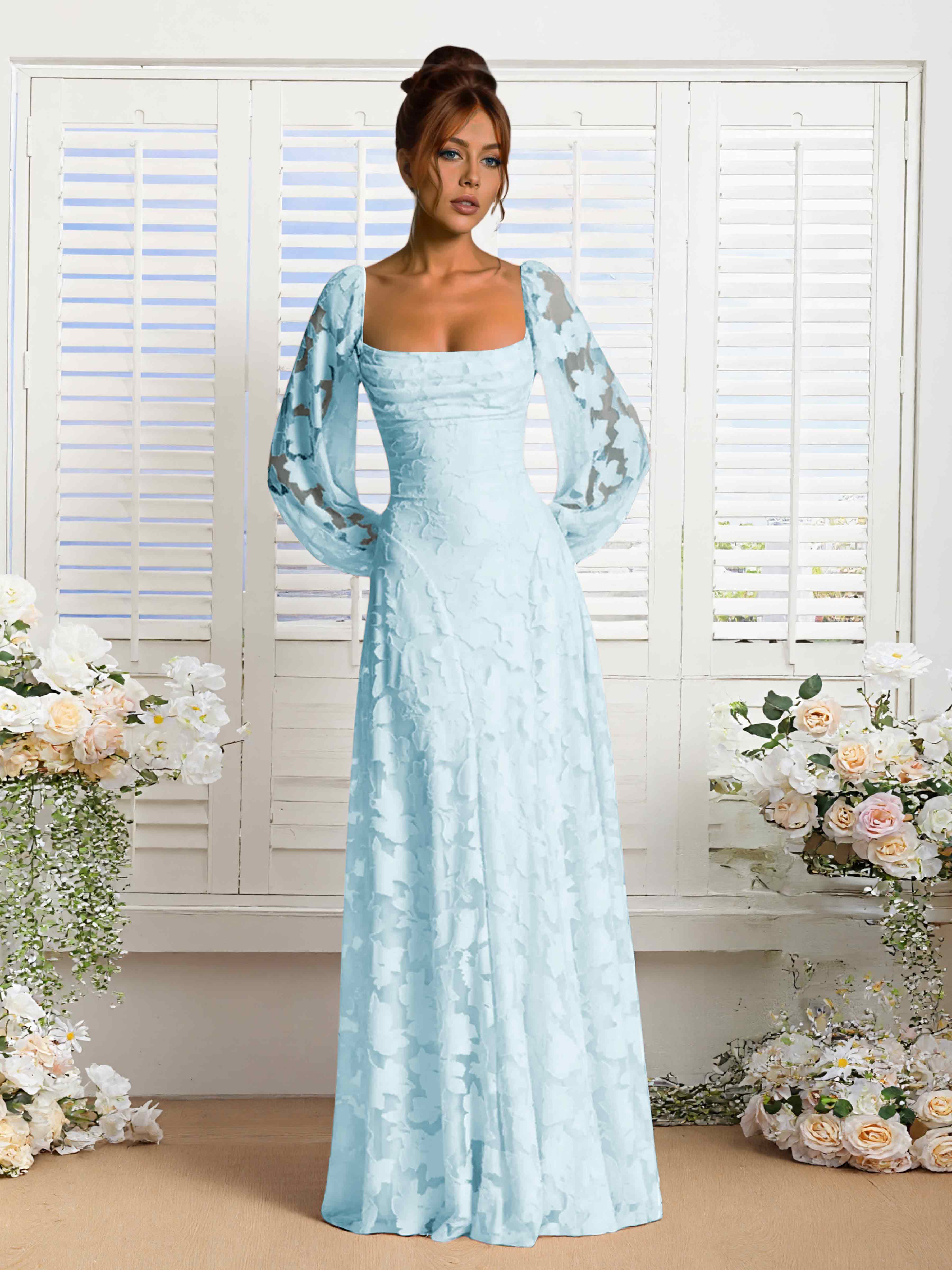 Robes De Demoiselle D'Honneur En Dentelle À Manches Longues Xandra