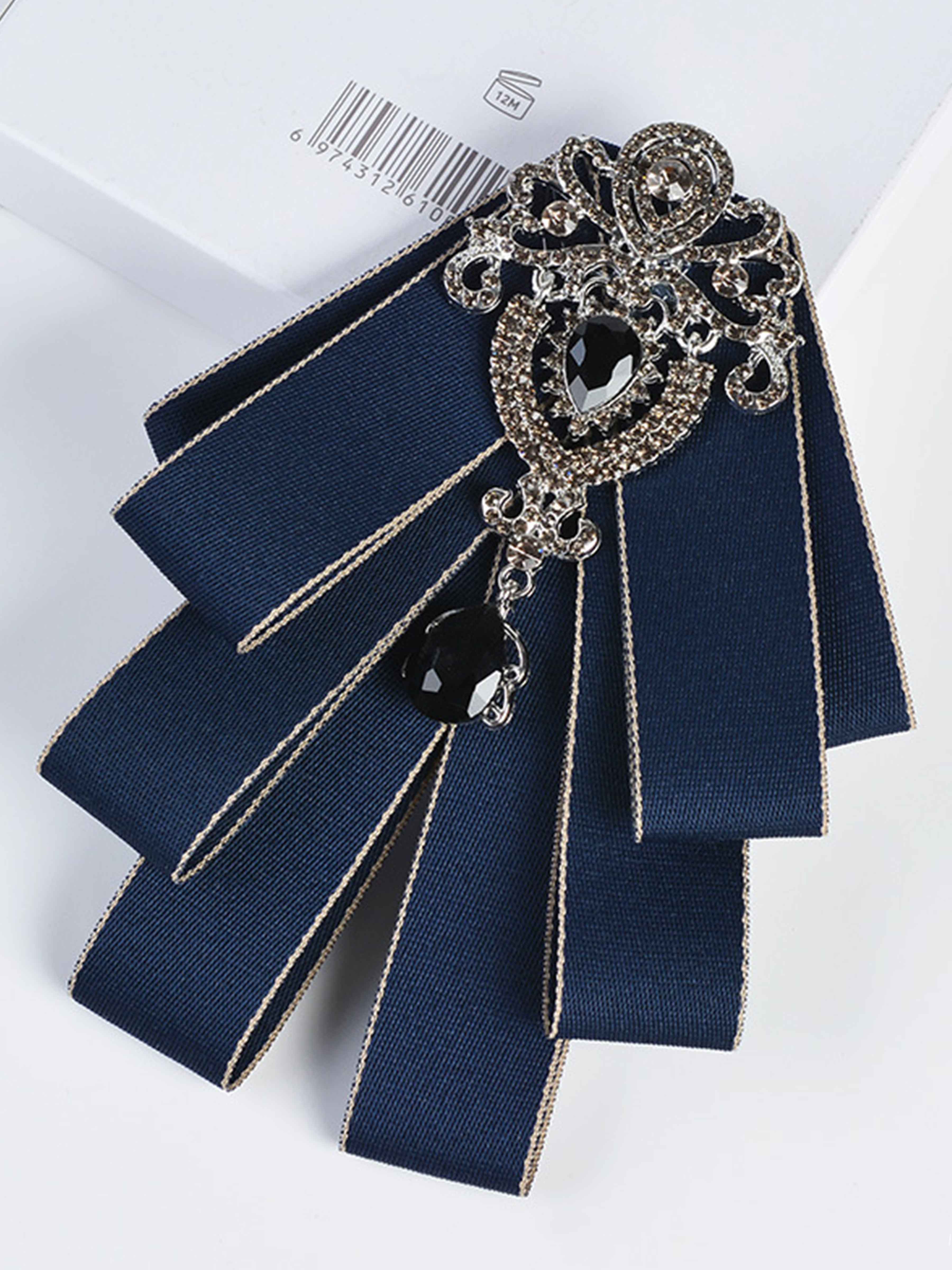 Broche De Revers Ruban À Strass Pour Homme, Accessoire De Costume De Cérémonie