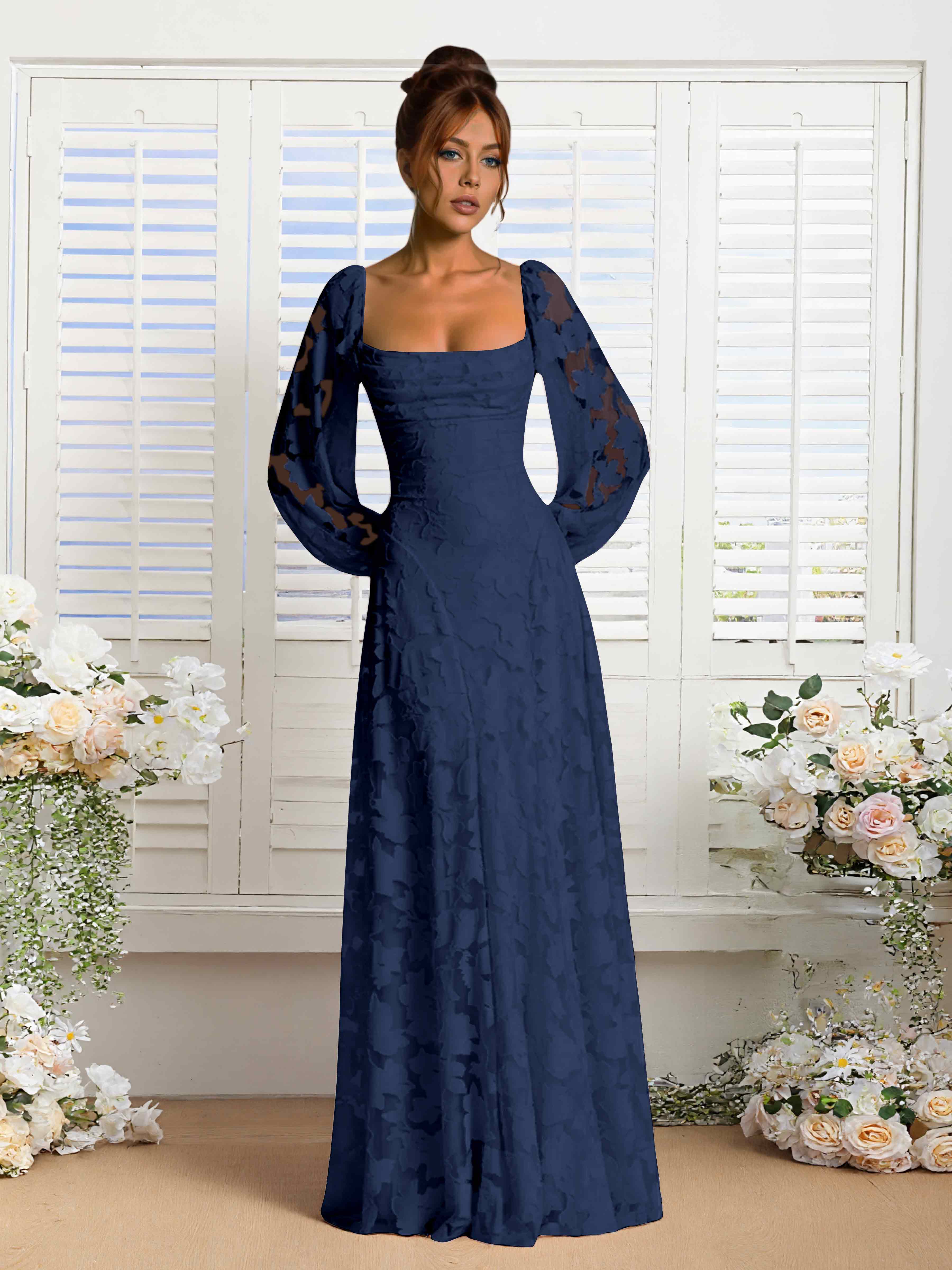 Robes De Demoiselle D'Honneur En Dentelle À Manches Longues Xandra