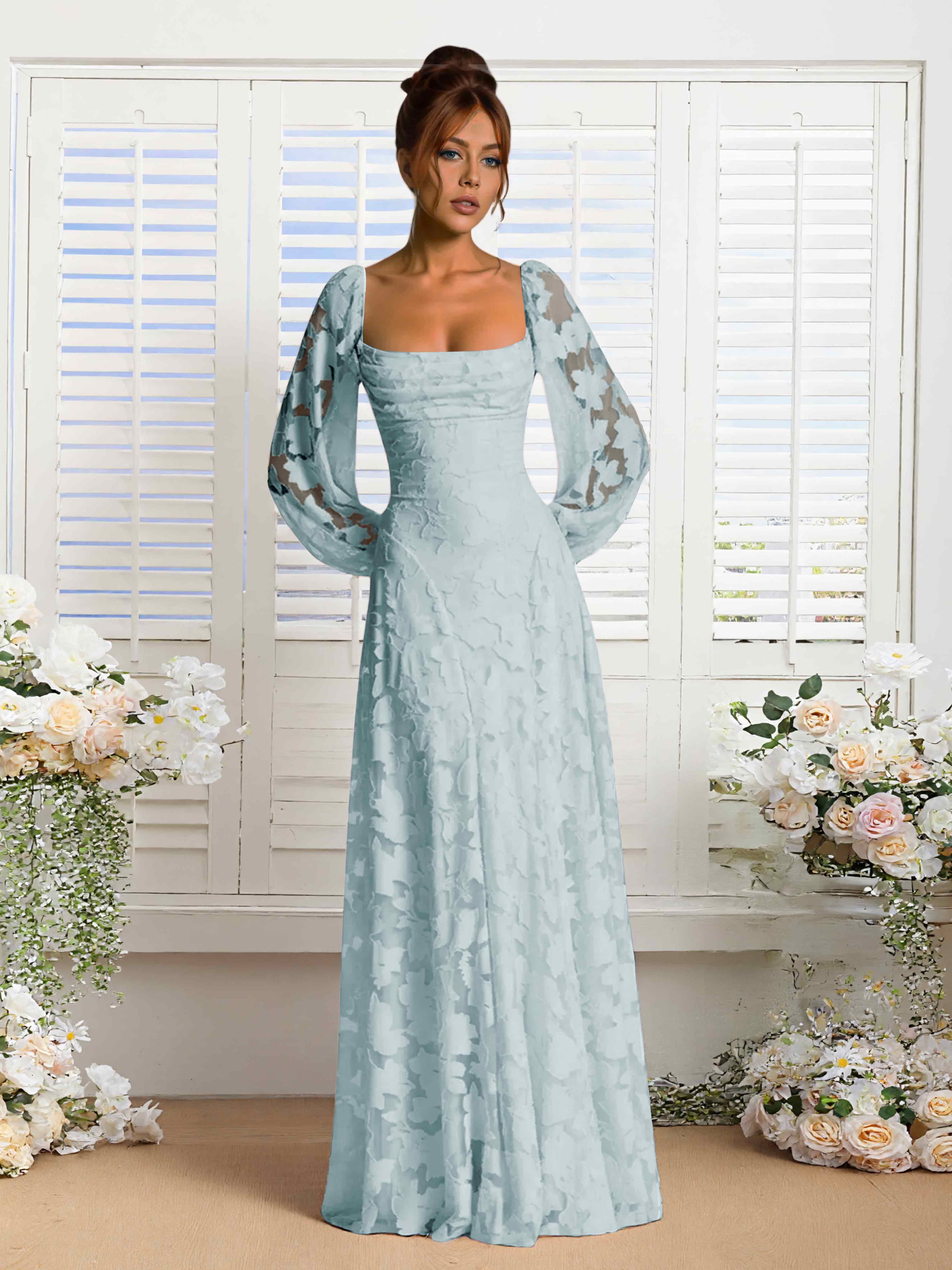 Robes De Demoiselle D'Honneur En Dentelle À Manches Longues Xandra