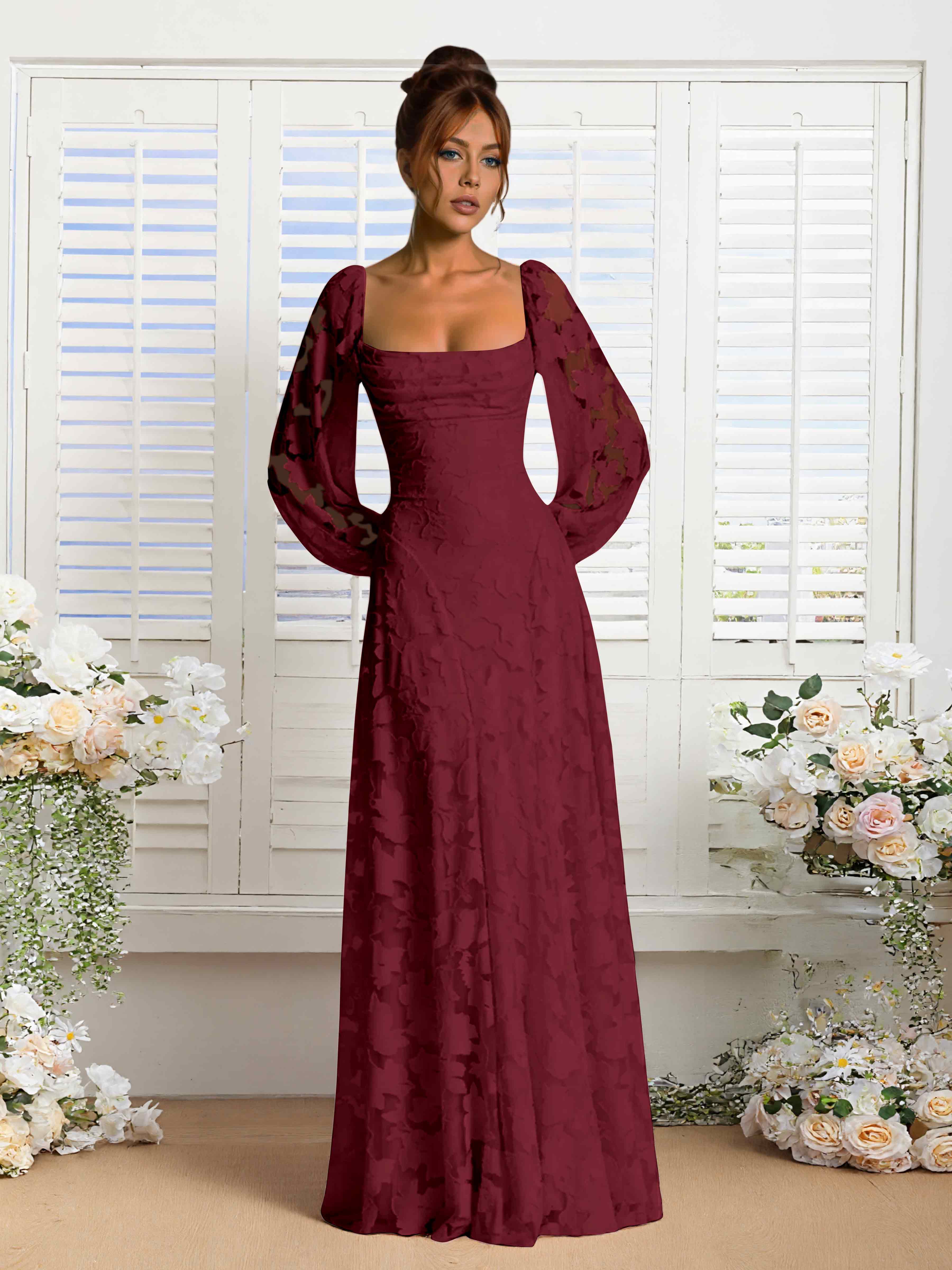Robes De Demoiselle D'Honneur En Dentelle À Manches Longues Xandra