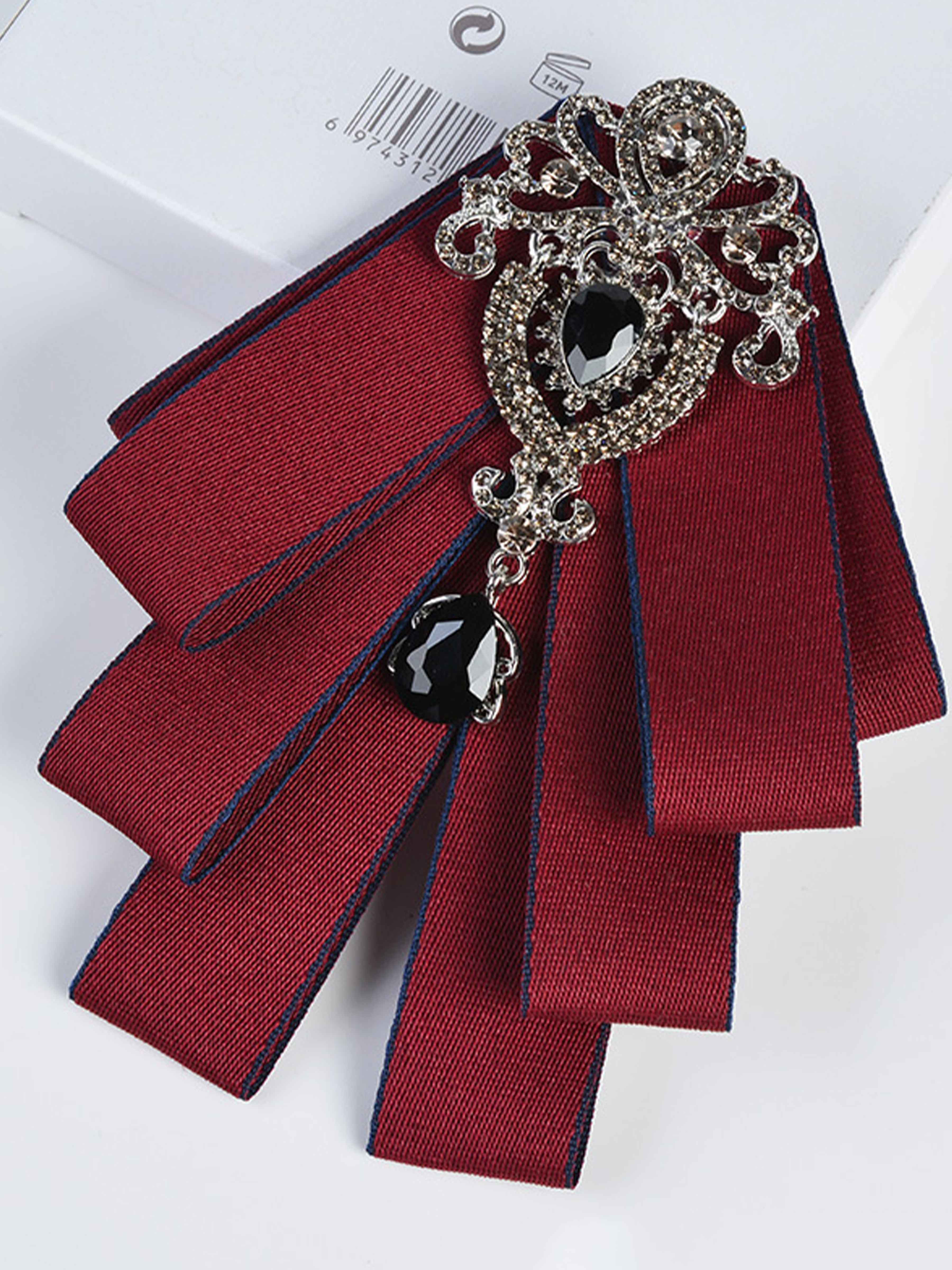 Broche De Revers Ruban À Strass Pour Homme, Accessoire De Costume De Cérémonie