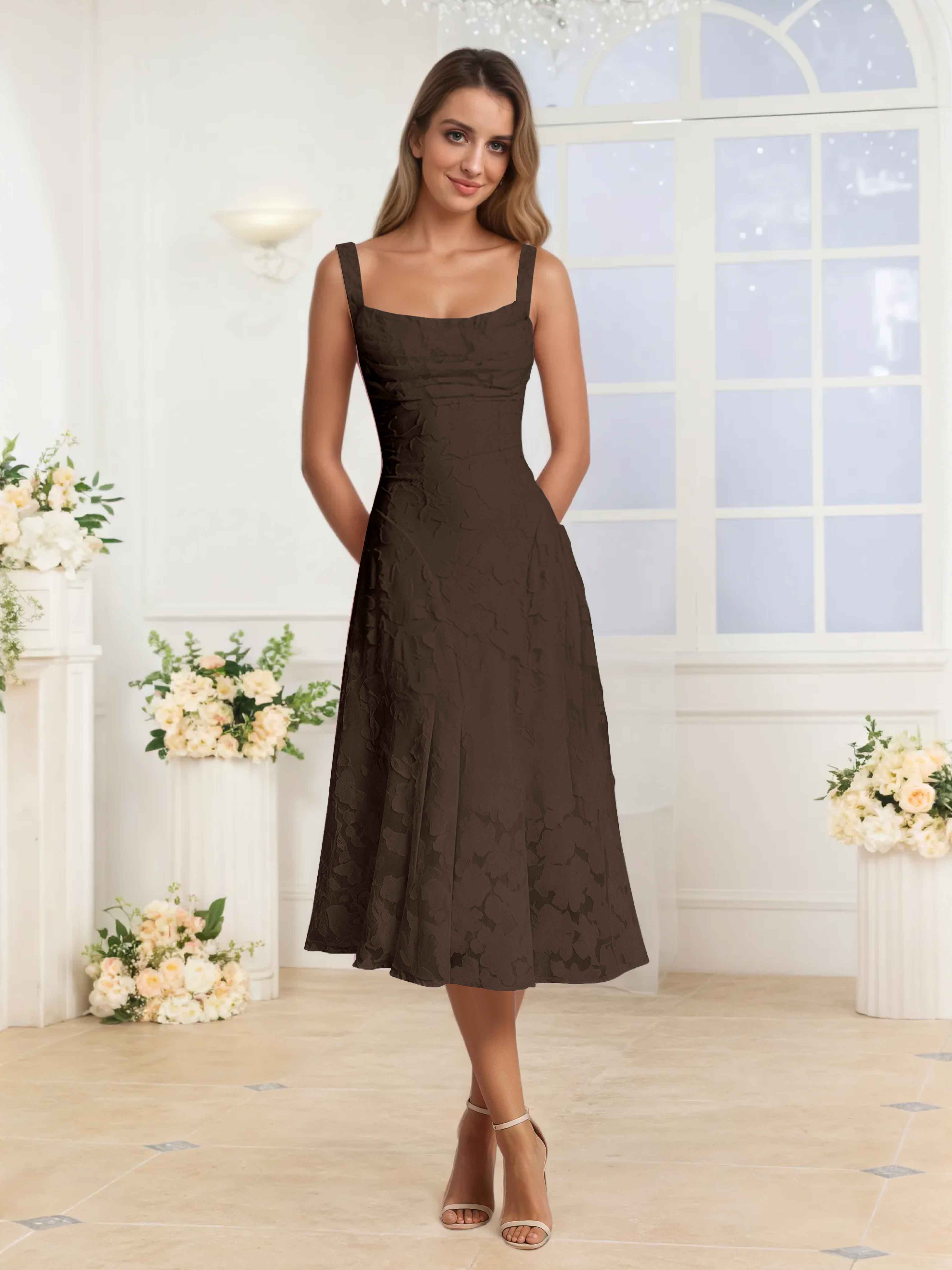 Livraison Gratuite - Robes De Soirée Midi à Bretelles Spaghetti Elythara