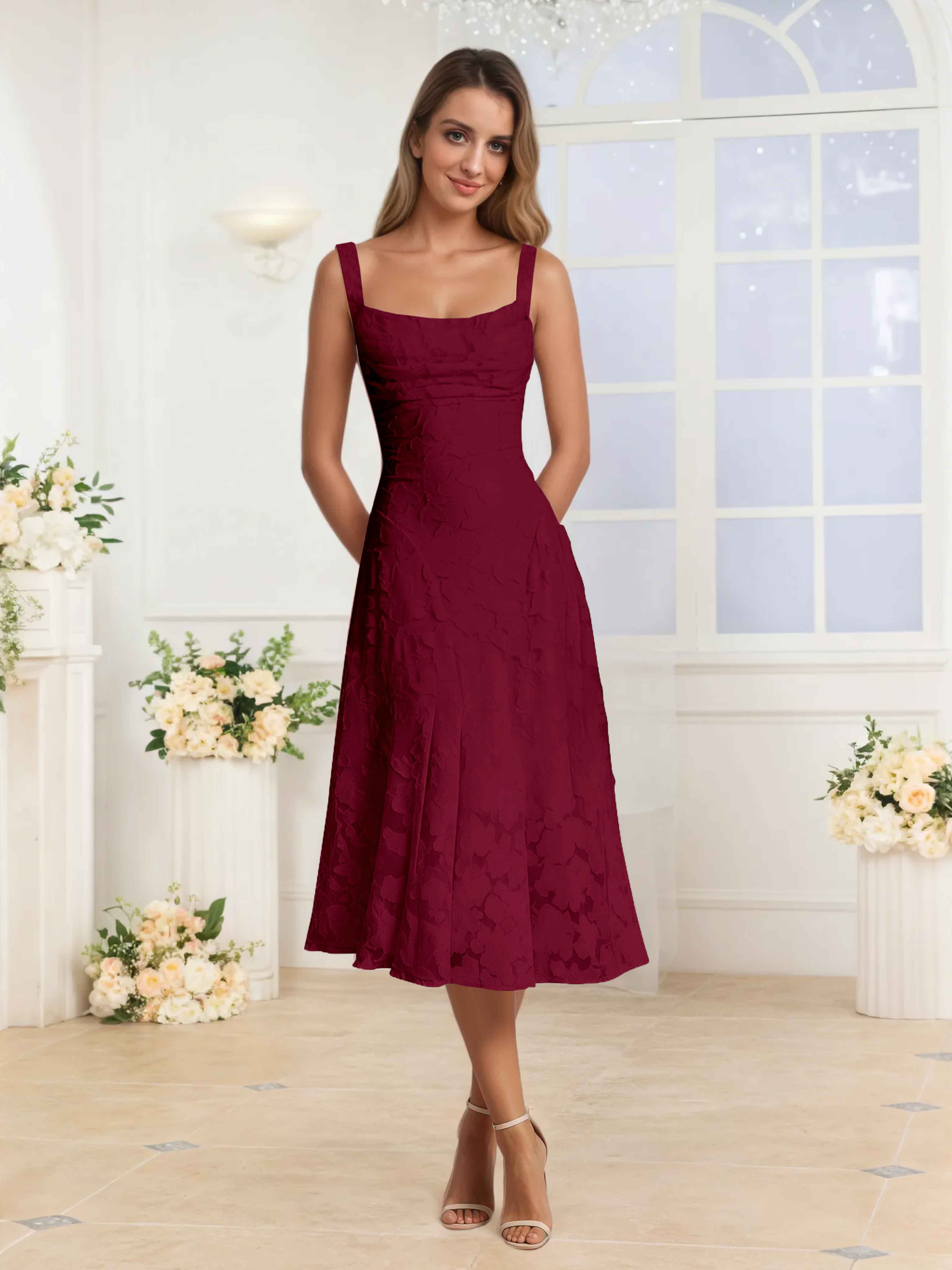 Livraison Gratuite - Robes De Soirée Midi à Bretelles Spaghetti Elythara