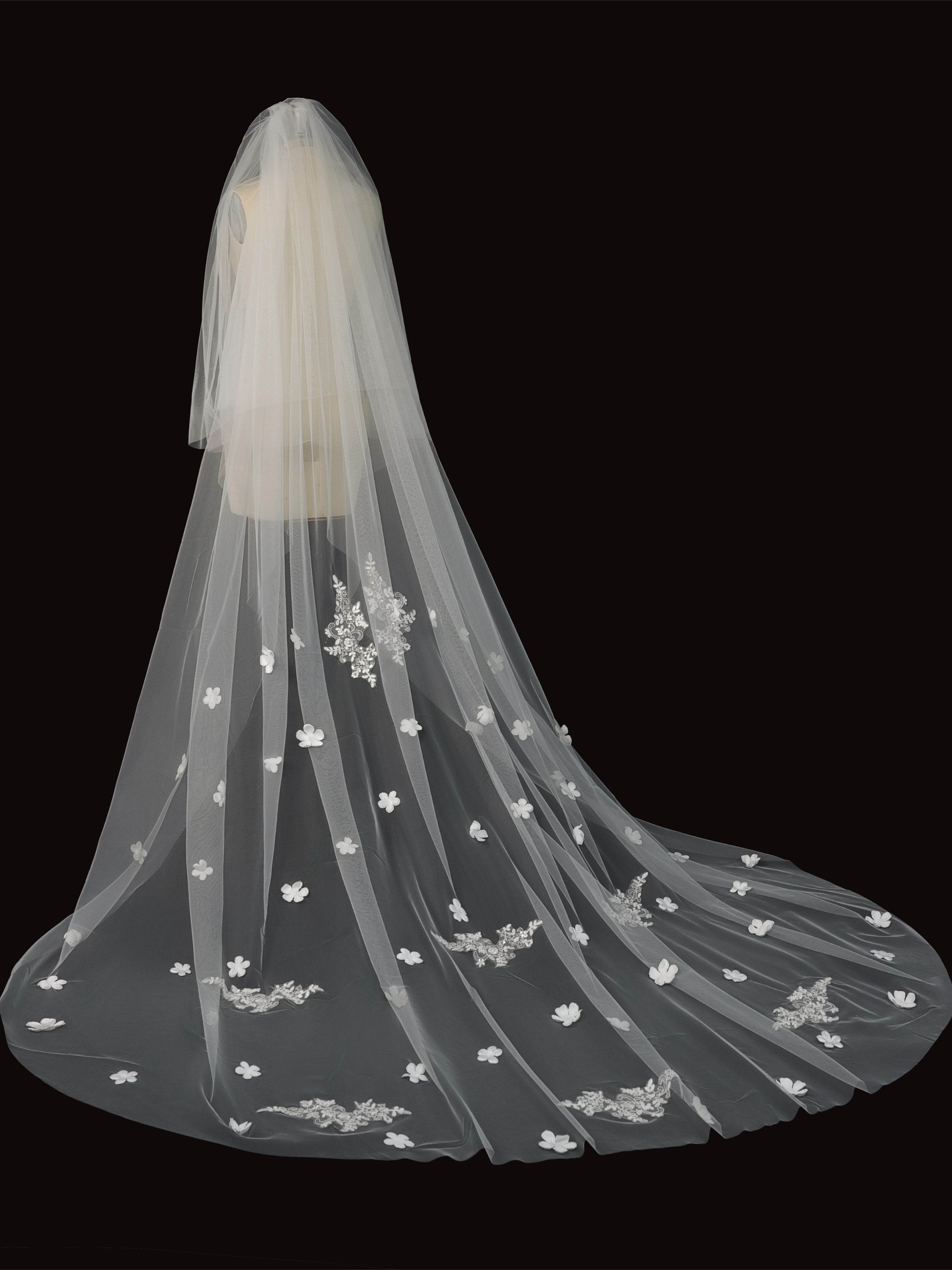 Voile De Mariée Papillon Avec Tra?ne Cathédrale