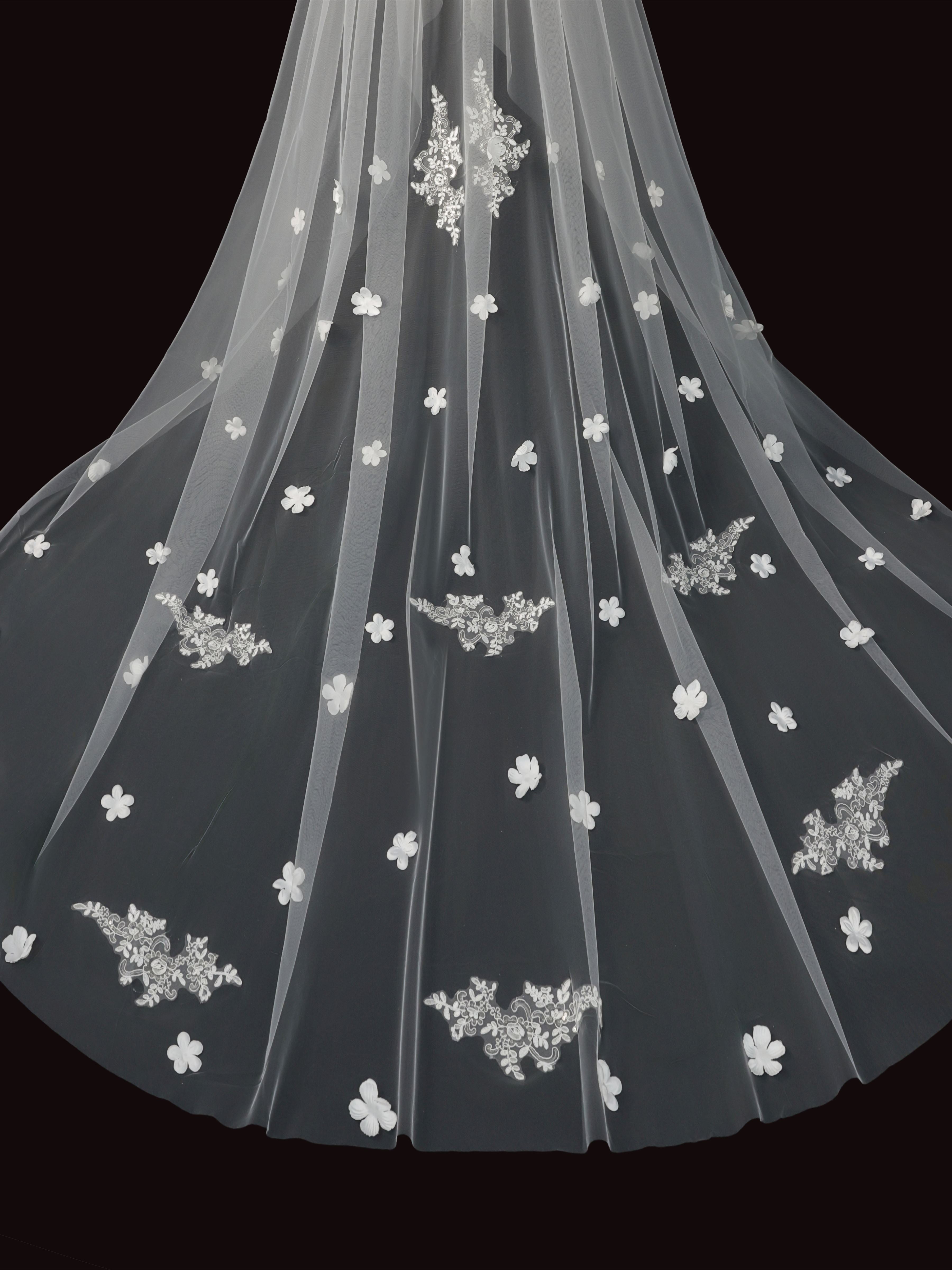 Voile De Mariée Papillon Avec Tra?ne Cathédrale