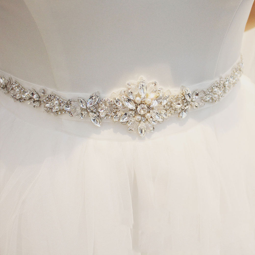 Ceinture De Mariage Éblouissante Avec Strass