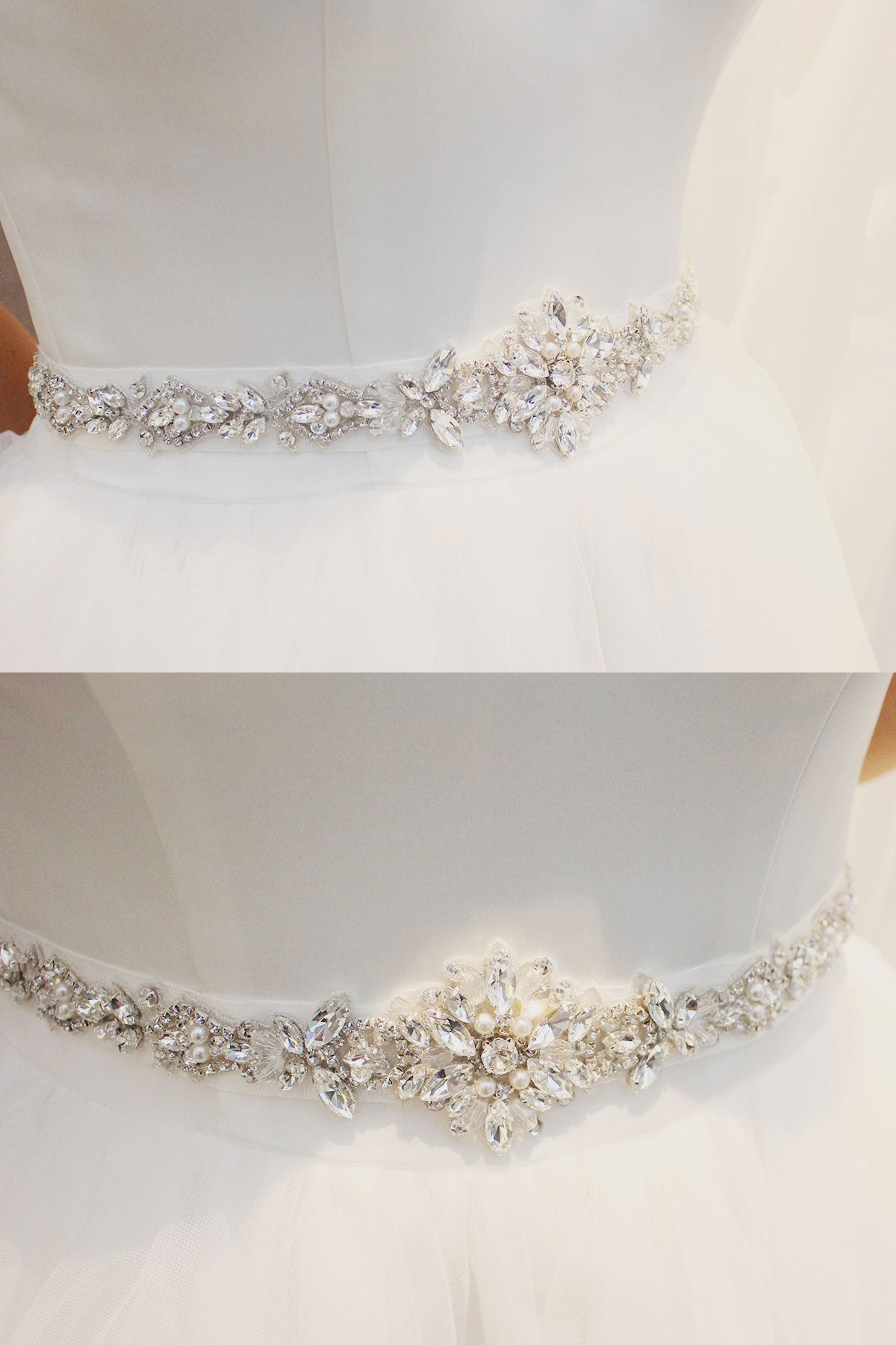 Ceinture De Mariage Éblouissante Avec Strass