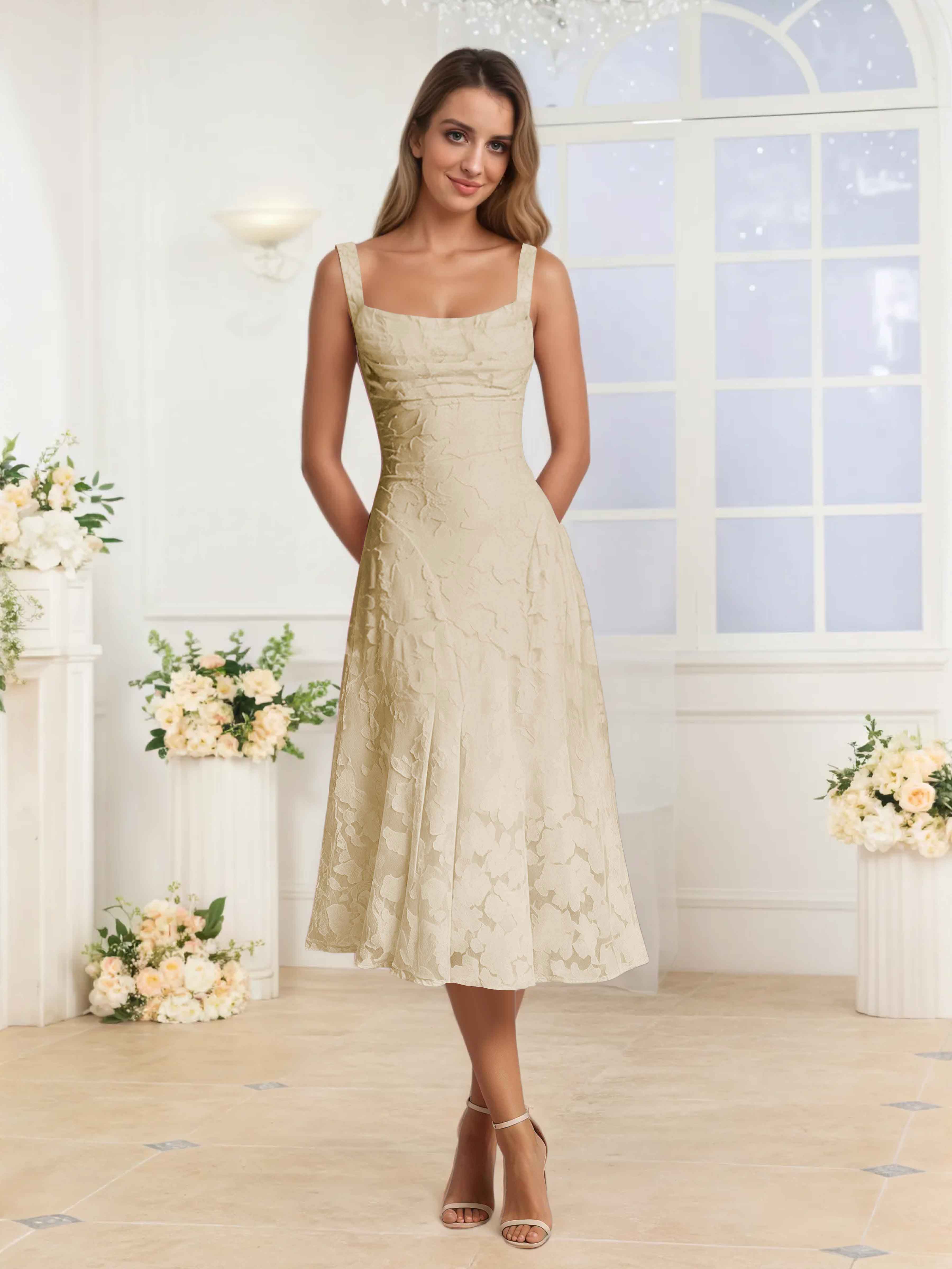Livraison Gratuite - Robes De Soirée Midi à Bretelles Spaghetti Elythara