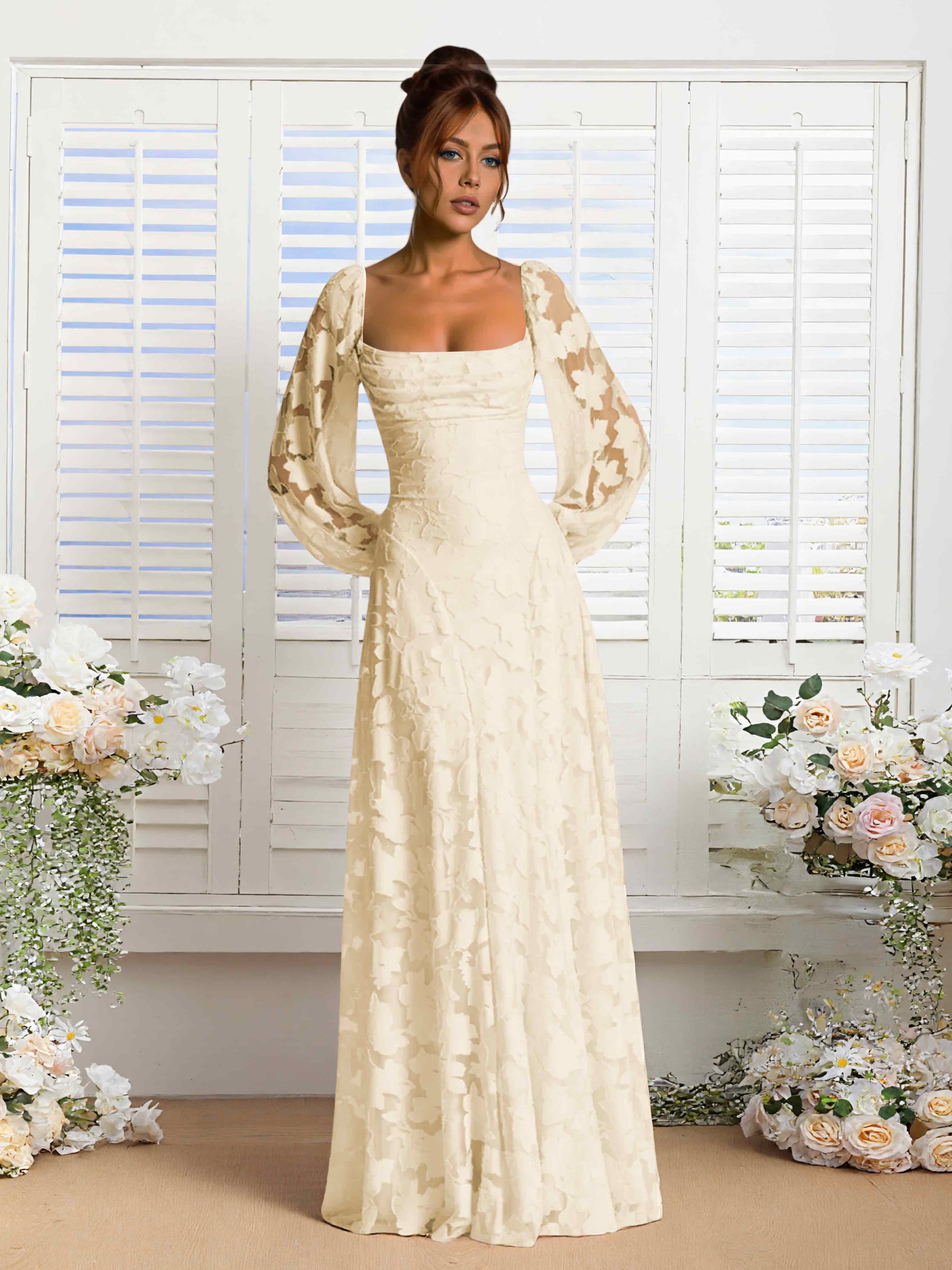 Robes De Demoiselle D'Honneur En Dentelle À Manches Longues Xandra