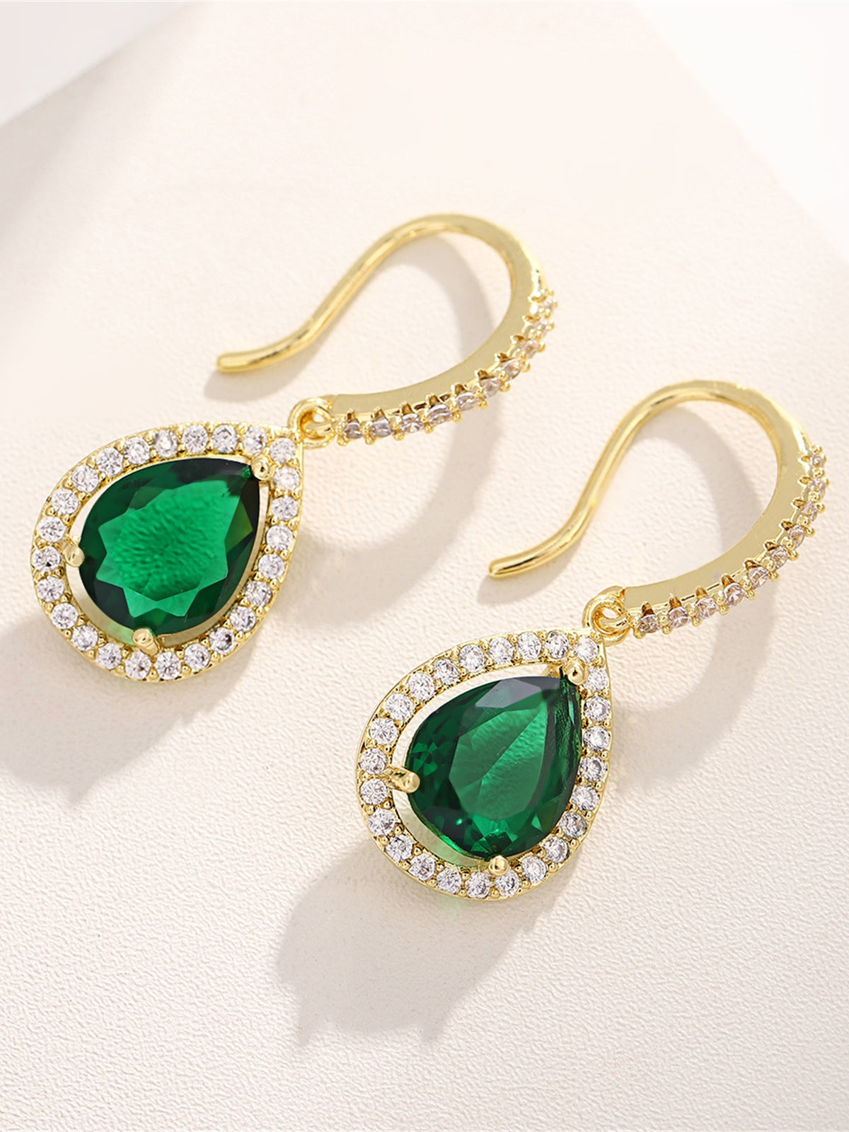 Boucles D'Oreilles Pendantes En Cristal Coloré En Forme De Goutte