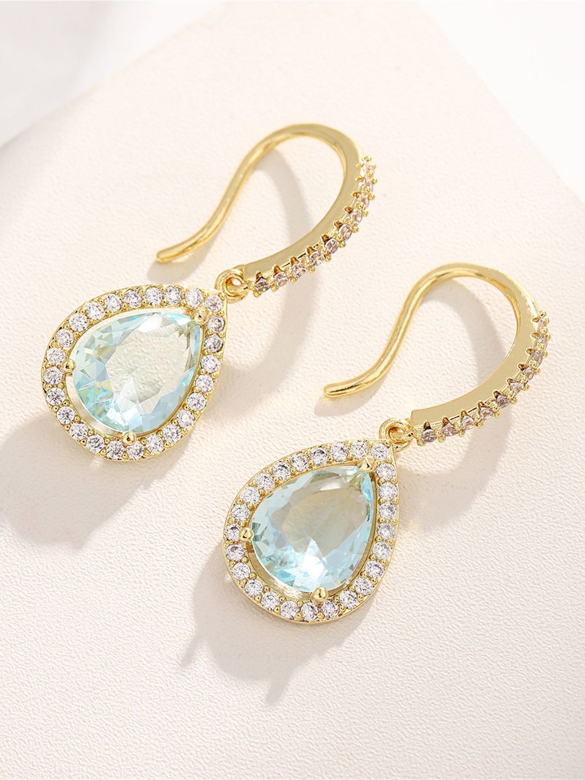 Boucles D'Oreilles Pendantes En Cristal Coloré En Forme De Goutte