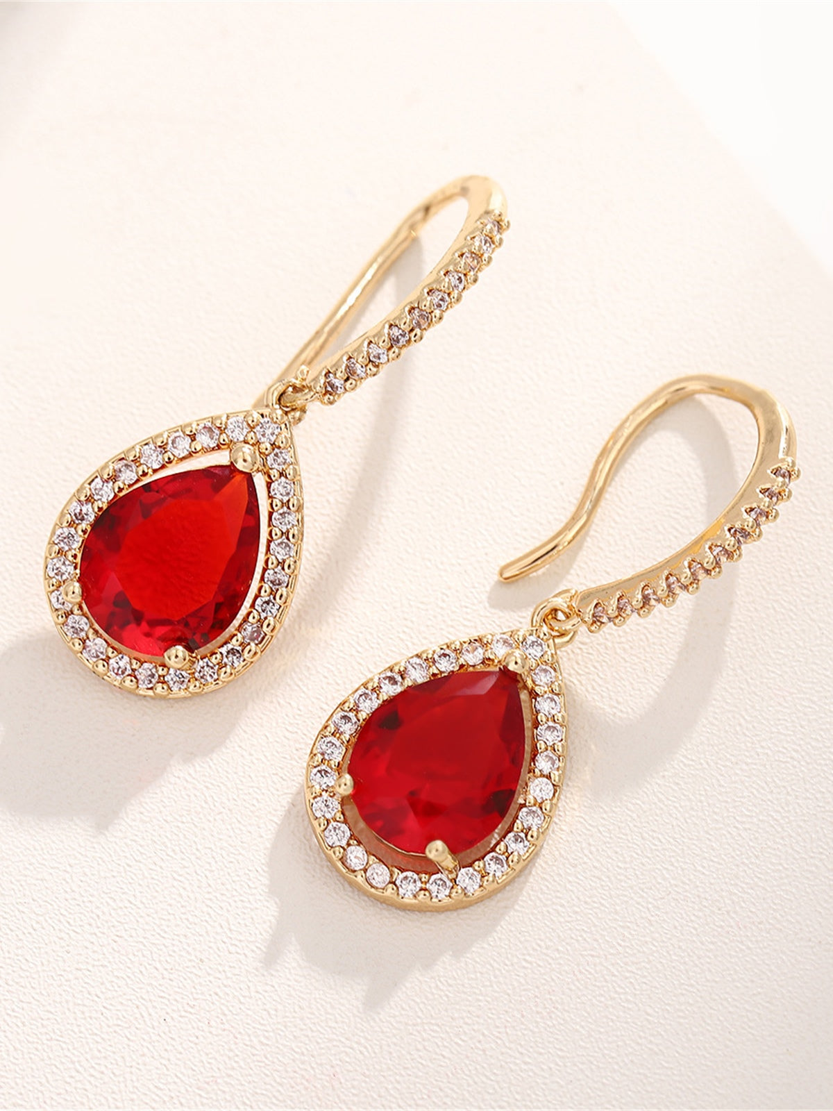 Boucles D'Oreilles Pendantes En Cristal Coloré En Forme De Goutte