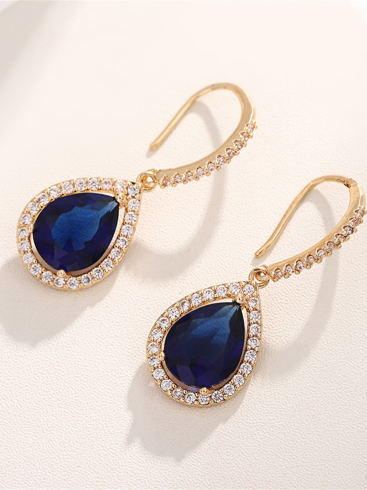Boucles D'Oreilles Pendantes En Cristal Coloré En Forme De Goutte