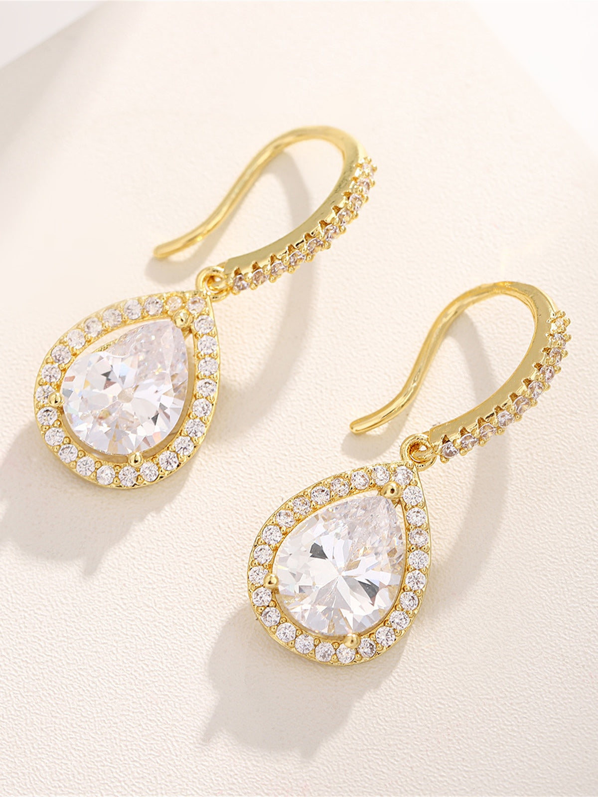 Boucles D'Oreilles Pendantes En Cristal Coloré En Forme De Goutte