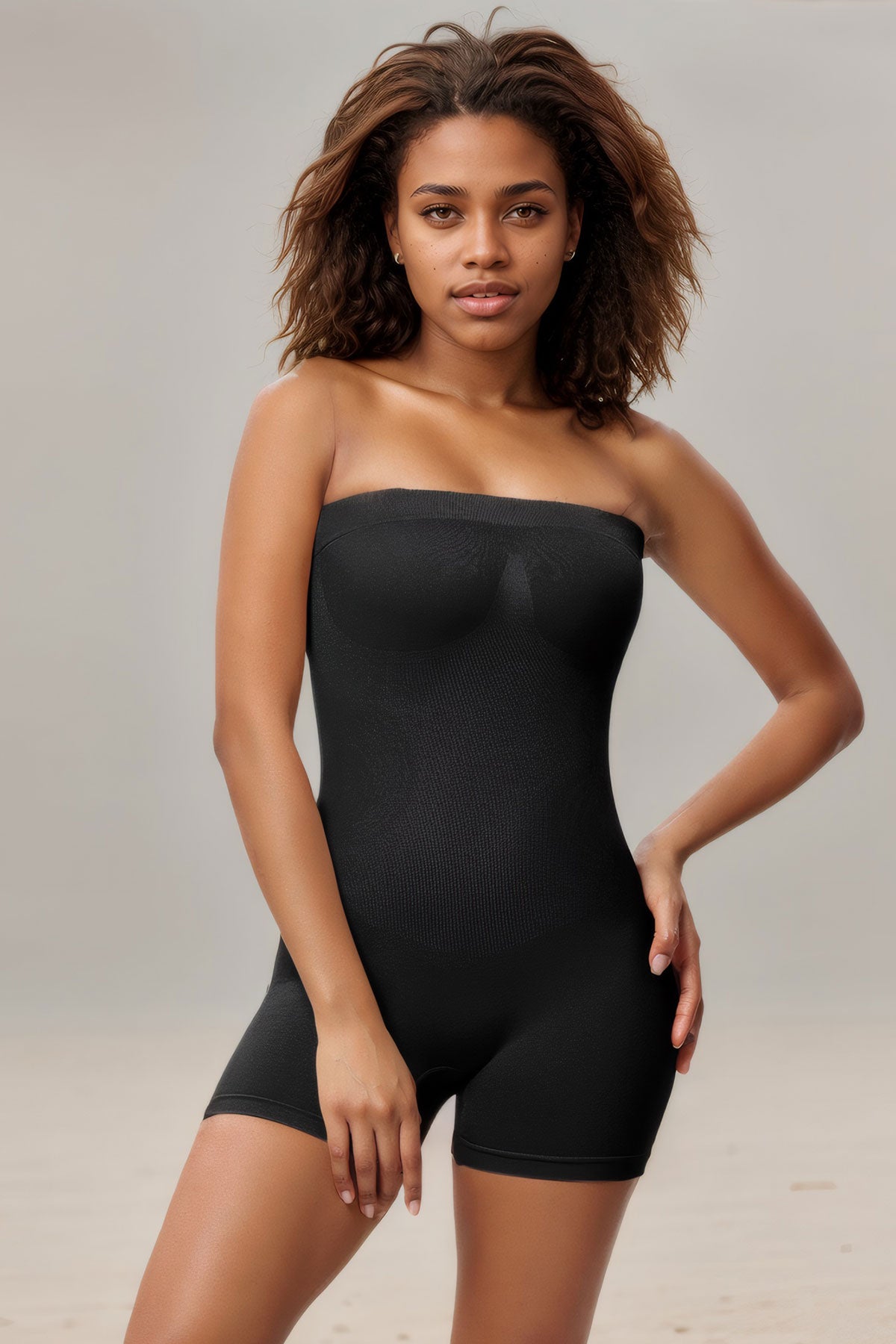 Combinaison Gainante Femme Contrôle Du Ventre Sans Coutures Avec Bretelles Amovibles