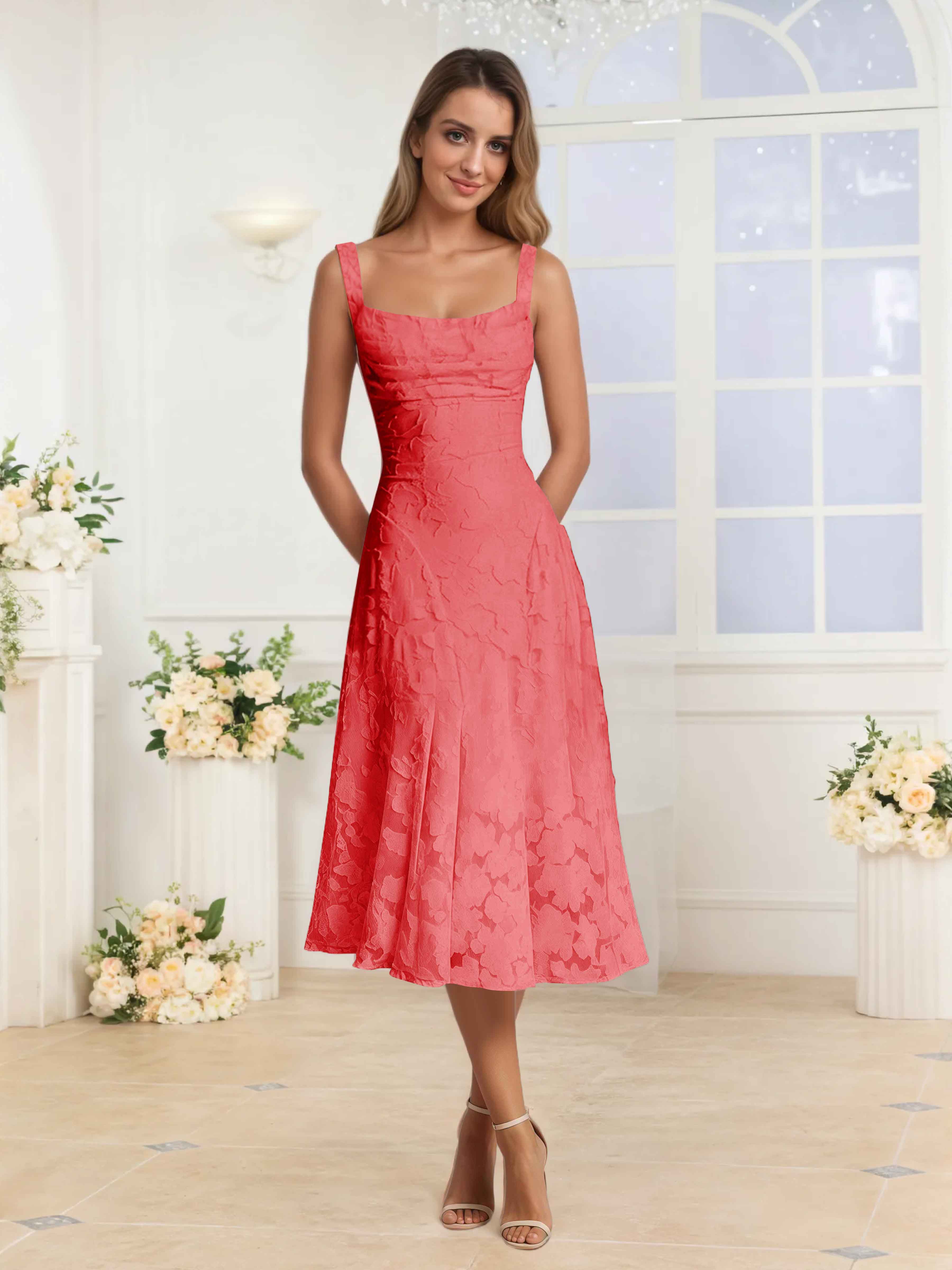 Livraison Gratuite - Robes De Soirée Midi à Bretelles Spaghetti Elythara