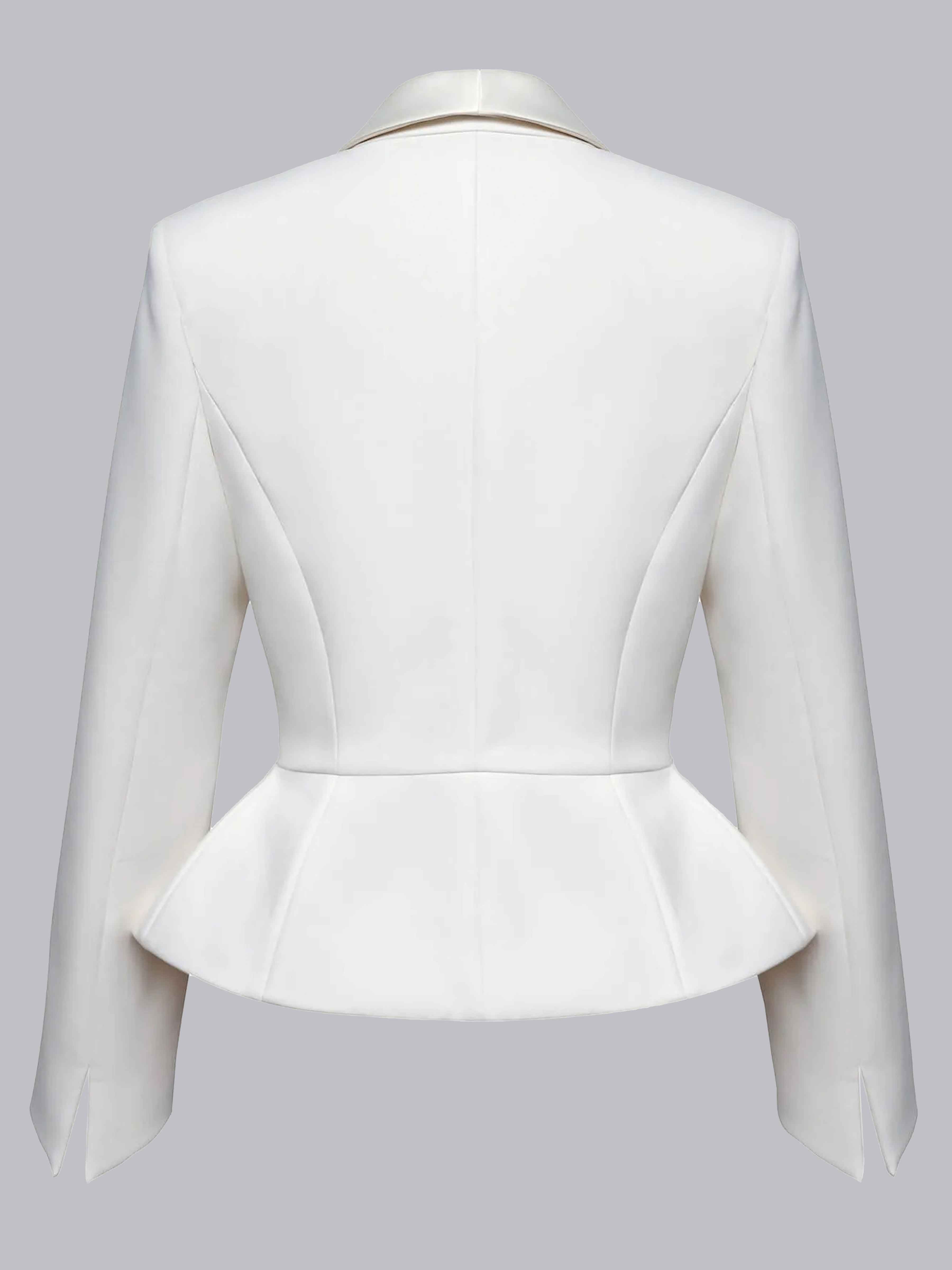 Costume Femme 2 Pièces À Coupe Ajustée Revers Châle Deux Boutons Pour Invité