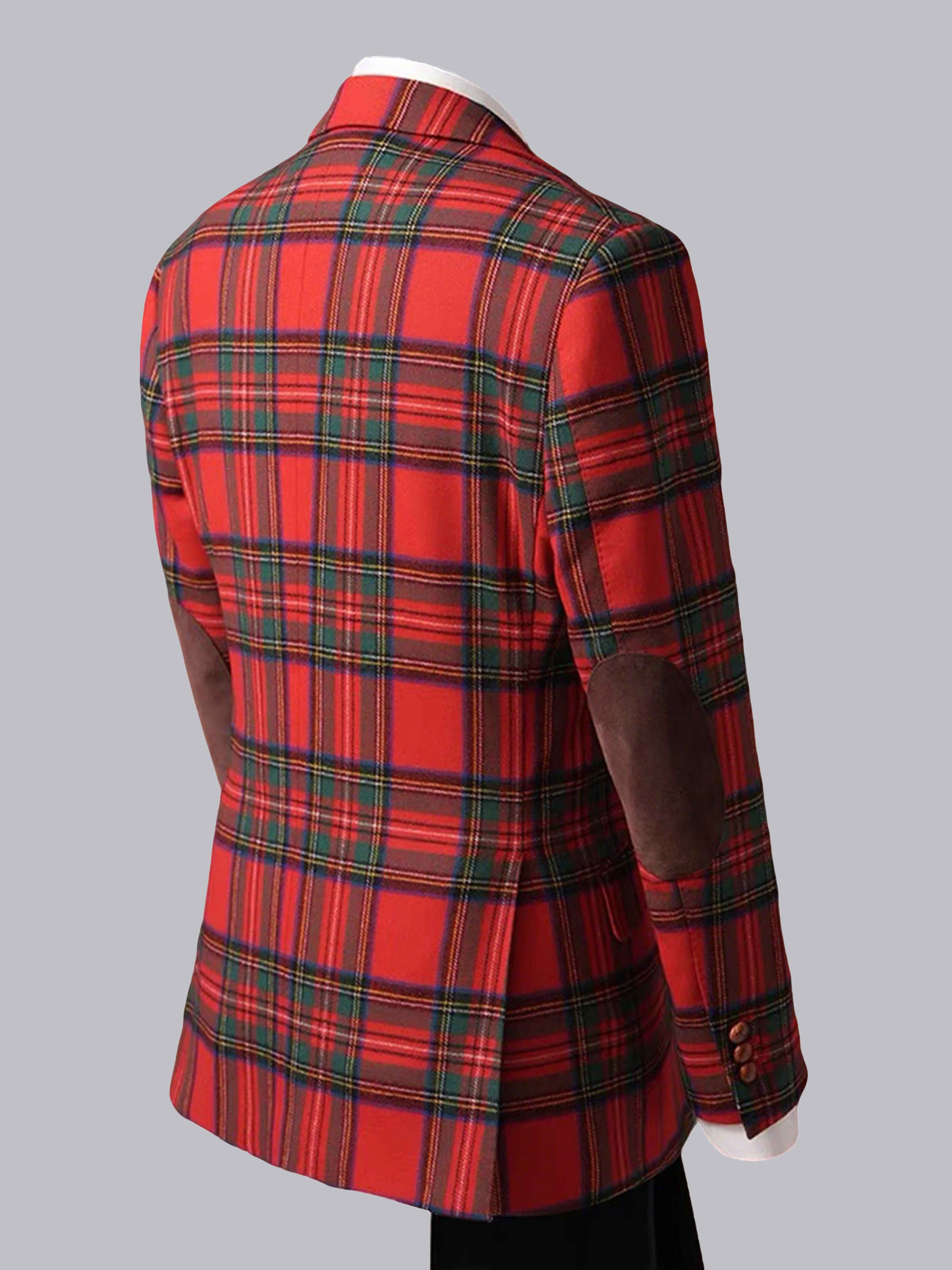 Costume Homme 2 Pièces À Revers Crantés Deux Boutons À Carreaux Pour Bal De Promo
