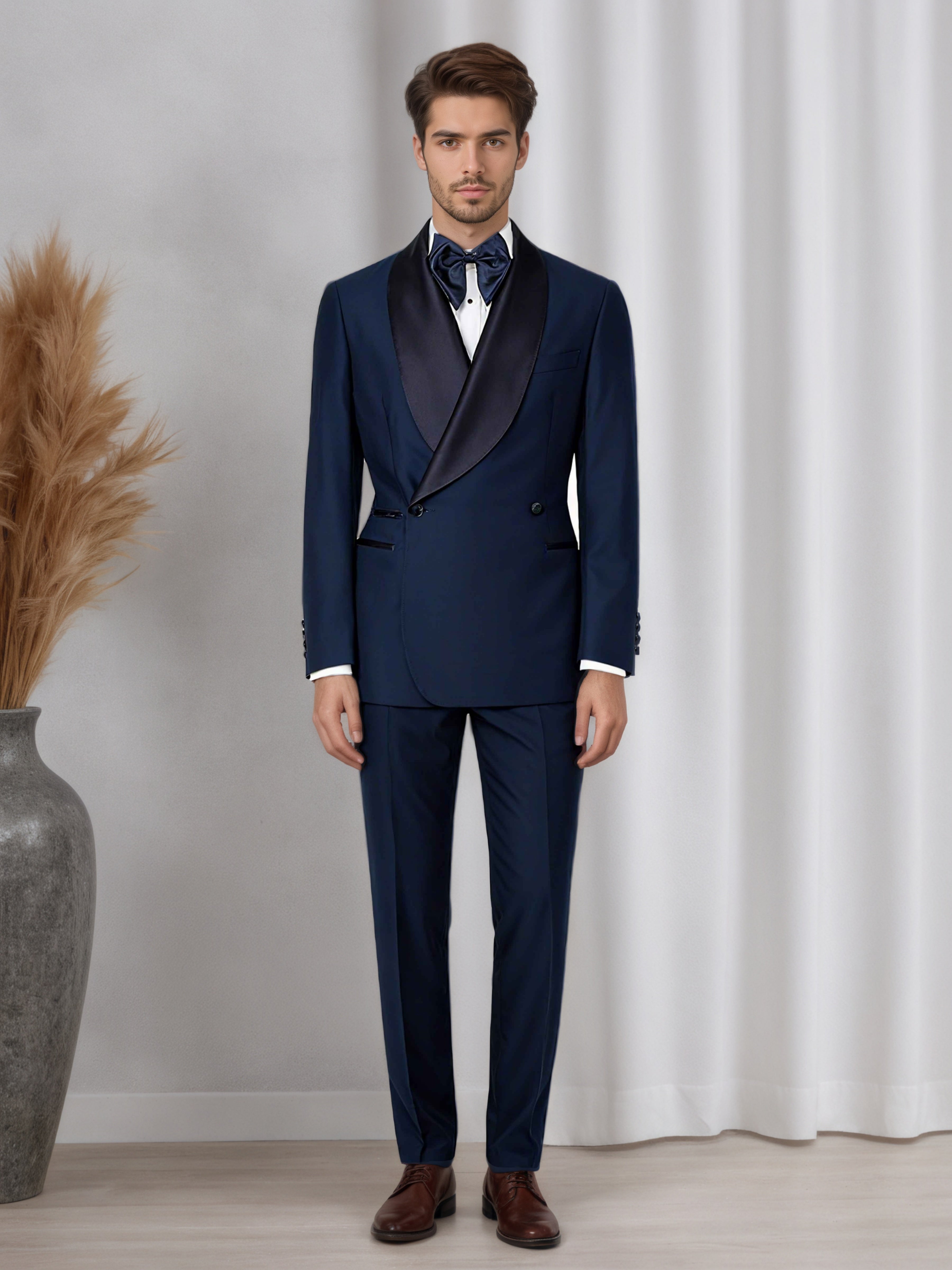 Costume Homme 2 Pièces Cintré À Col Châle Pour Mariage & Soirée Élégante