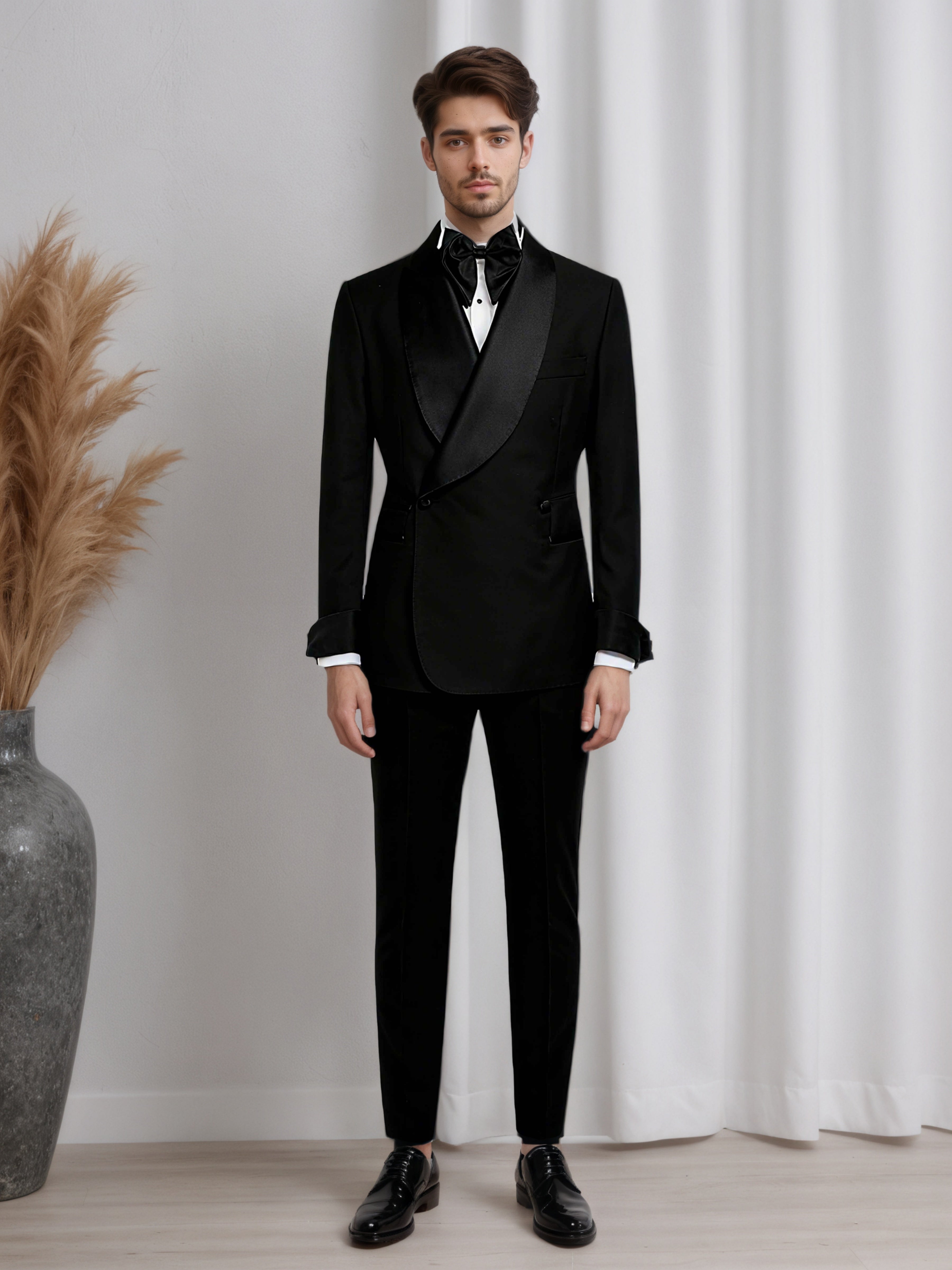 Costume Homme 2 Pièces Cintré À Col Châle Pour Mariage & Soirée Élégante