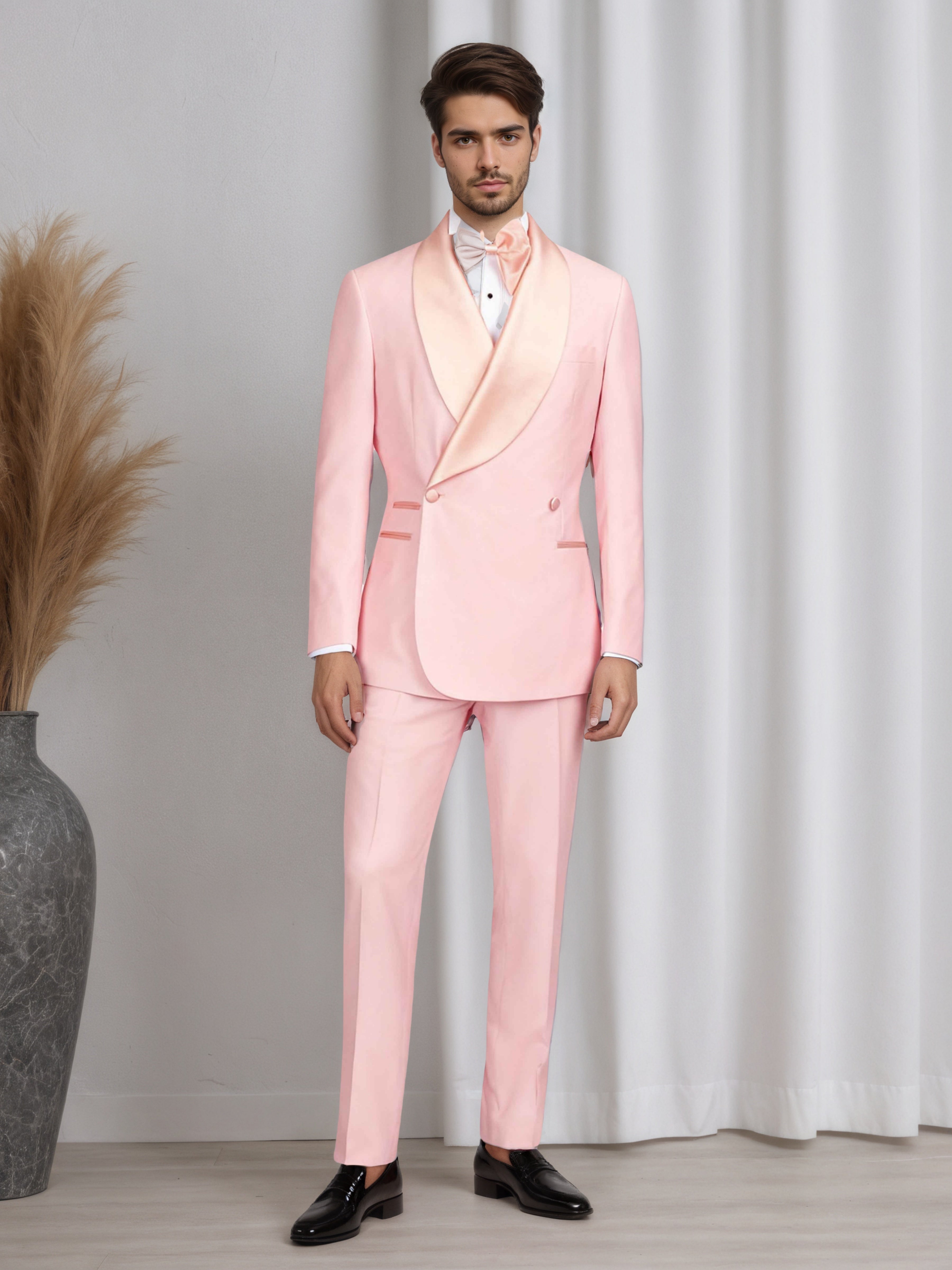 Costume Homme 2 Pièces Cintré À Col Châle Pour Mariage & Soirée Élégante