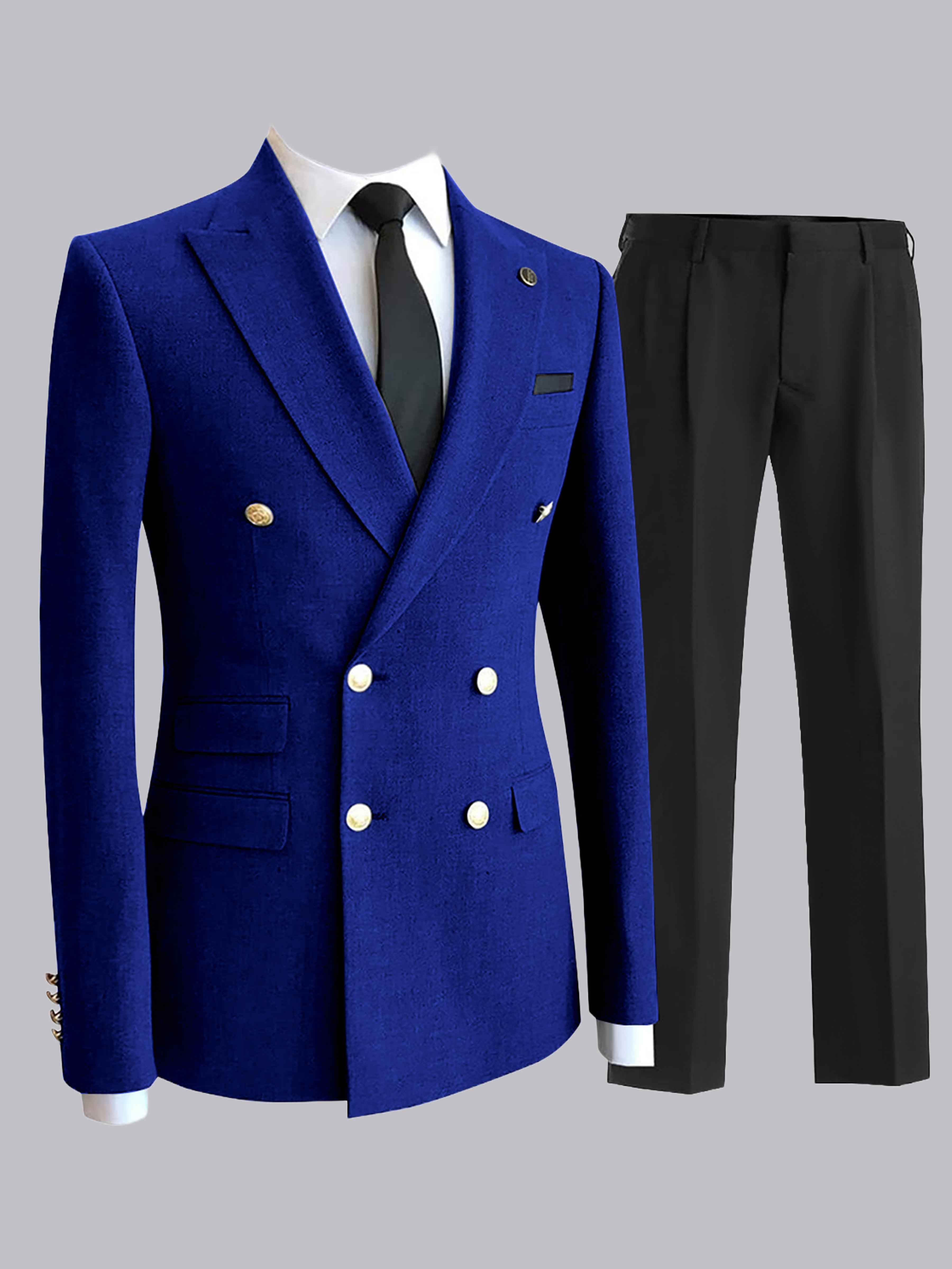 Costume Homme 2 Pièces Double Boutonnage À Revers Pointu Pour Dîner Formel