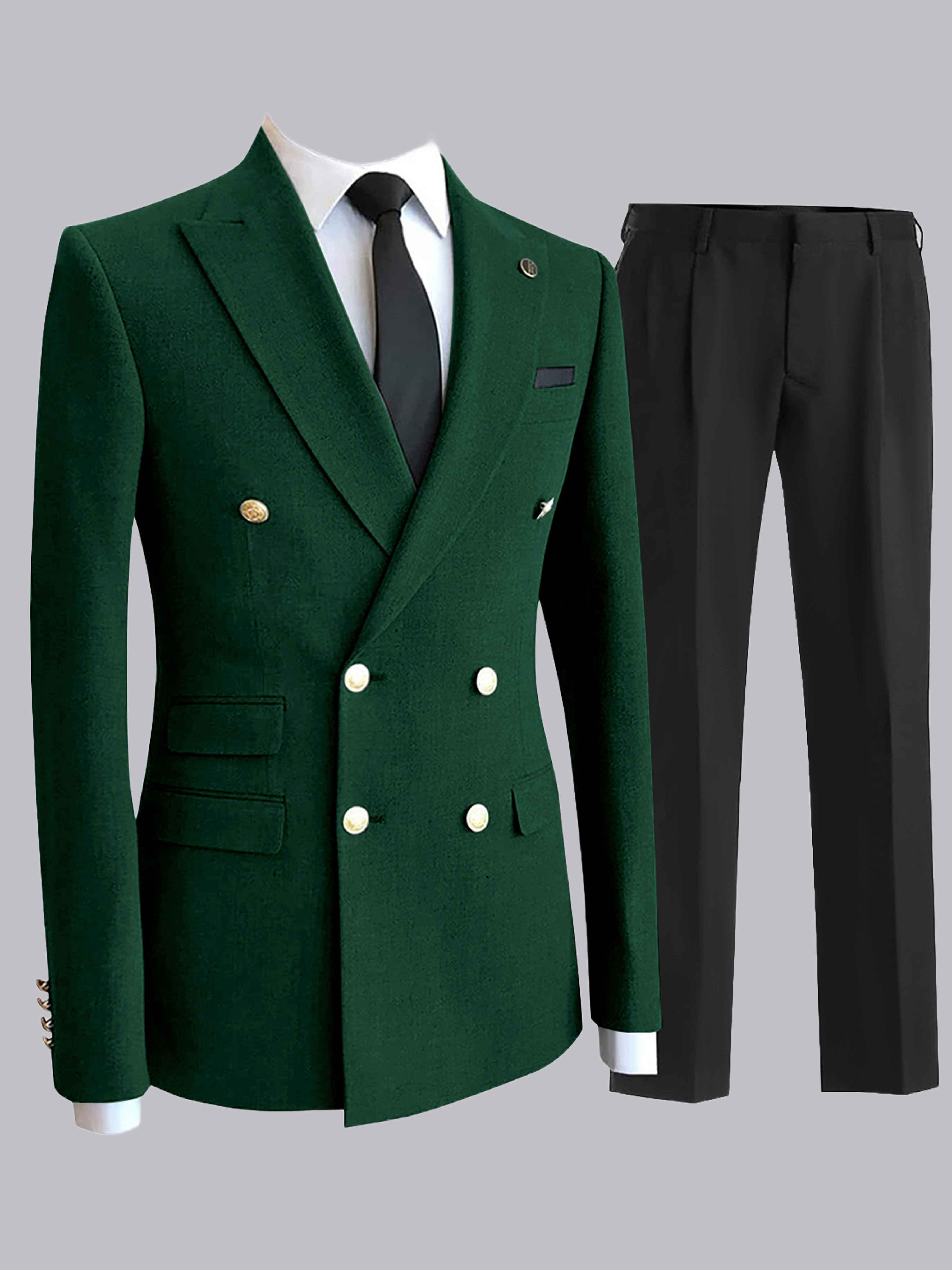 Costume Homme 2 Pièces Double Boutonnage À Revers Pointu Pour Dîner Formel