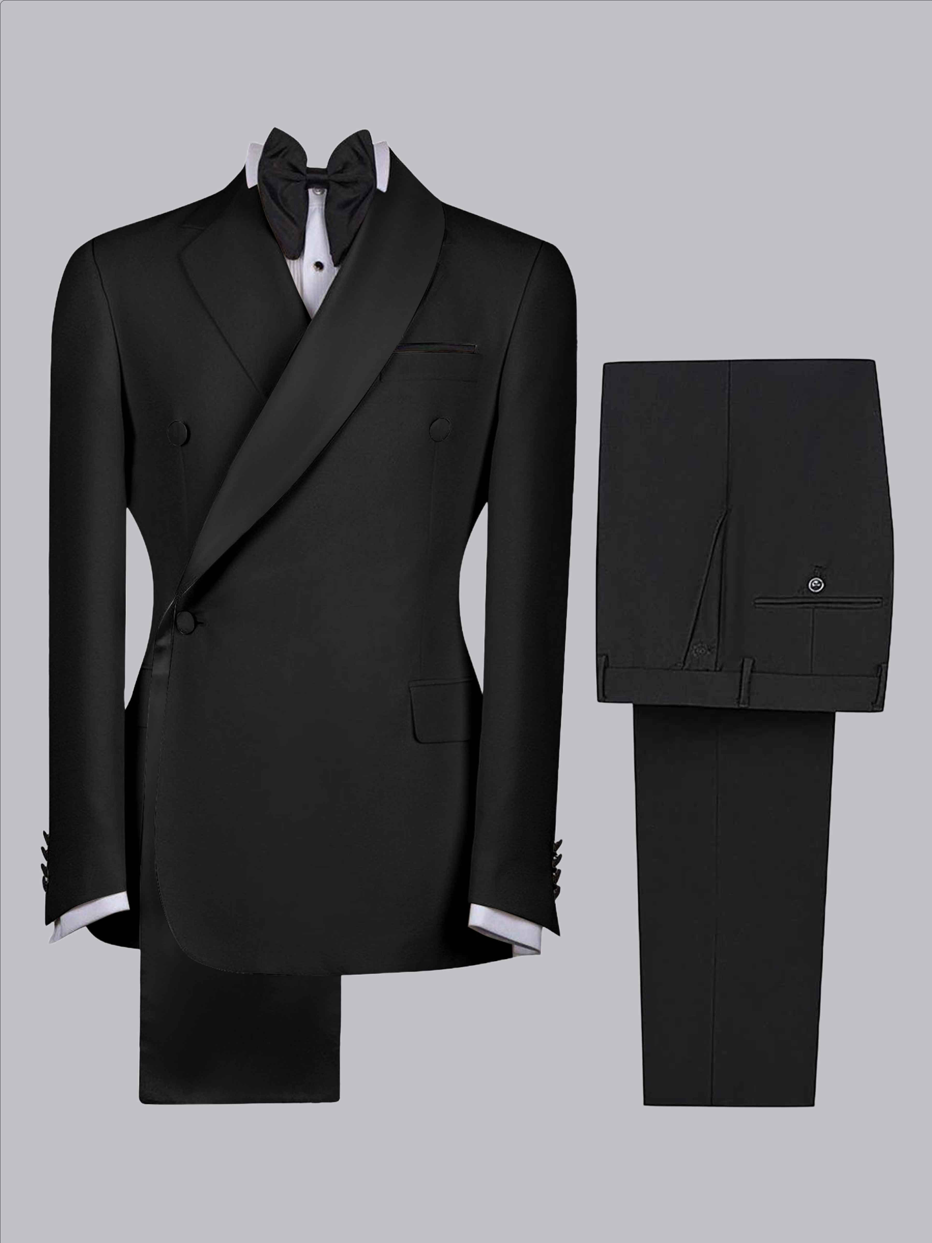 Costume Homme 2 Pièces Slim À 3 Boutons Bicolore Avec Bande Décorative Pour Mariage