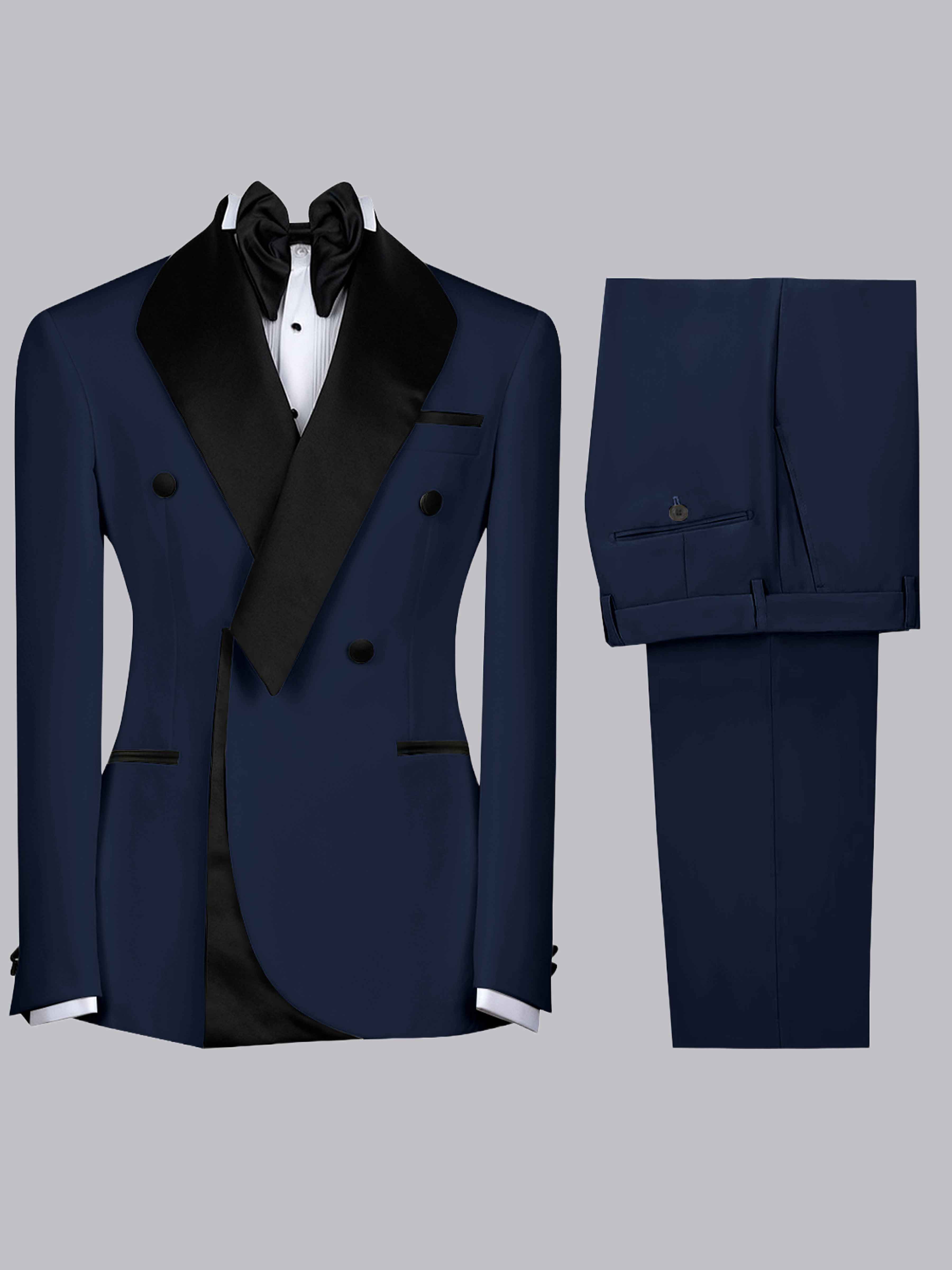 Costume Homme 2 Pièces Slim À Revers Cranté Bicolore Pour Cérémonie & Soirée