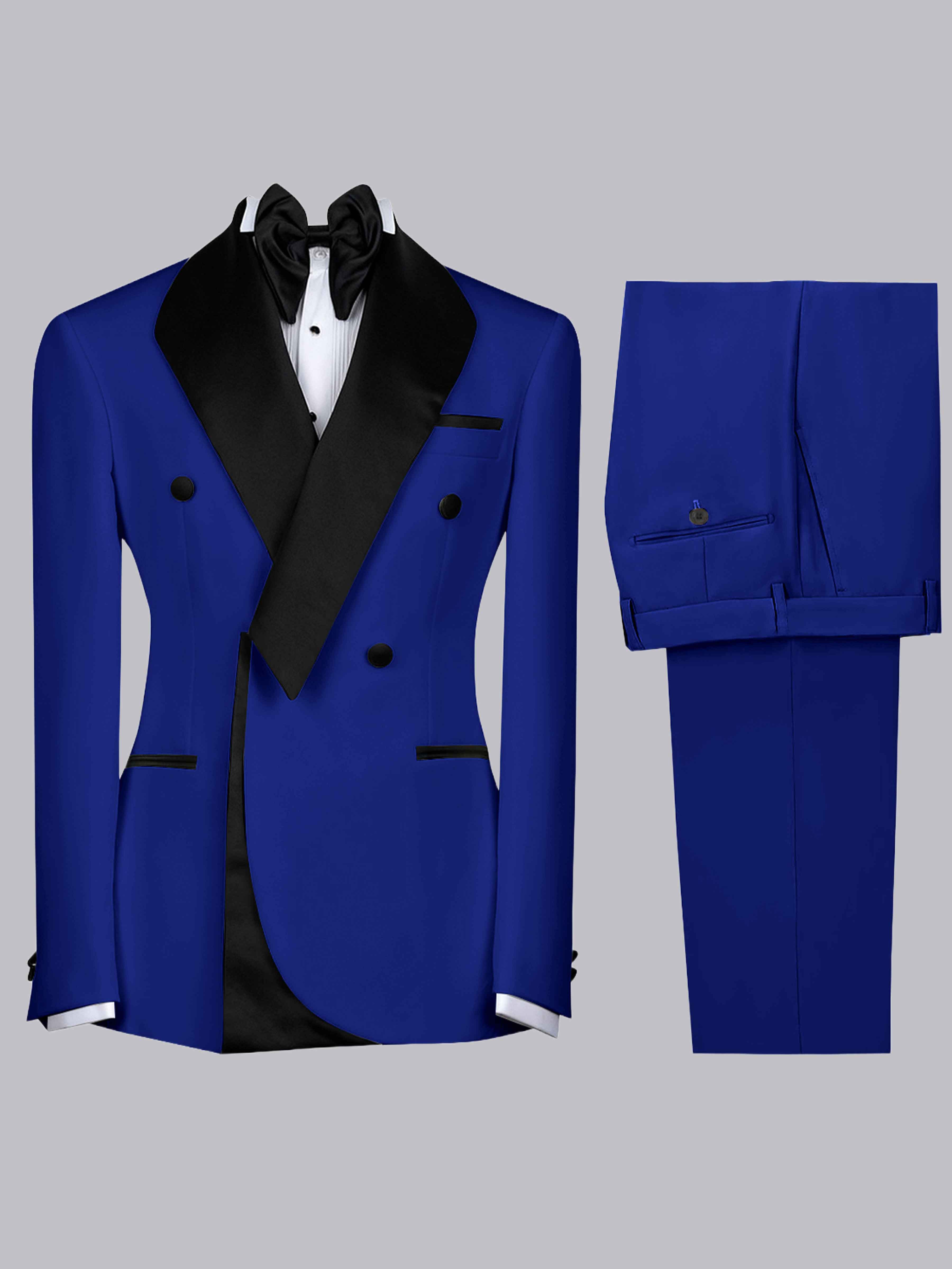 Costume Homme 2 Pièces Slim À Revers Cranté Bicolore Pour Cérémonie & Soirée