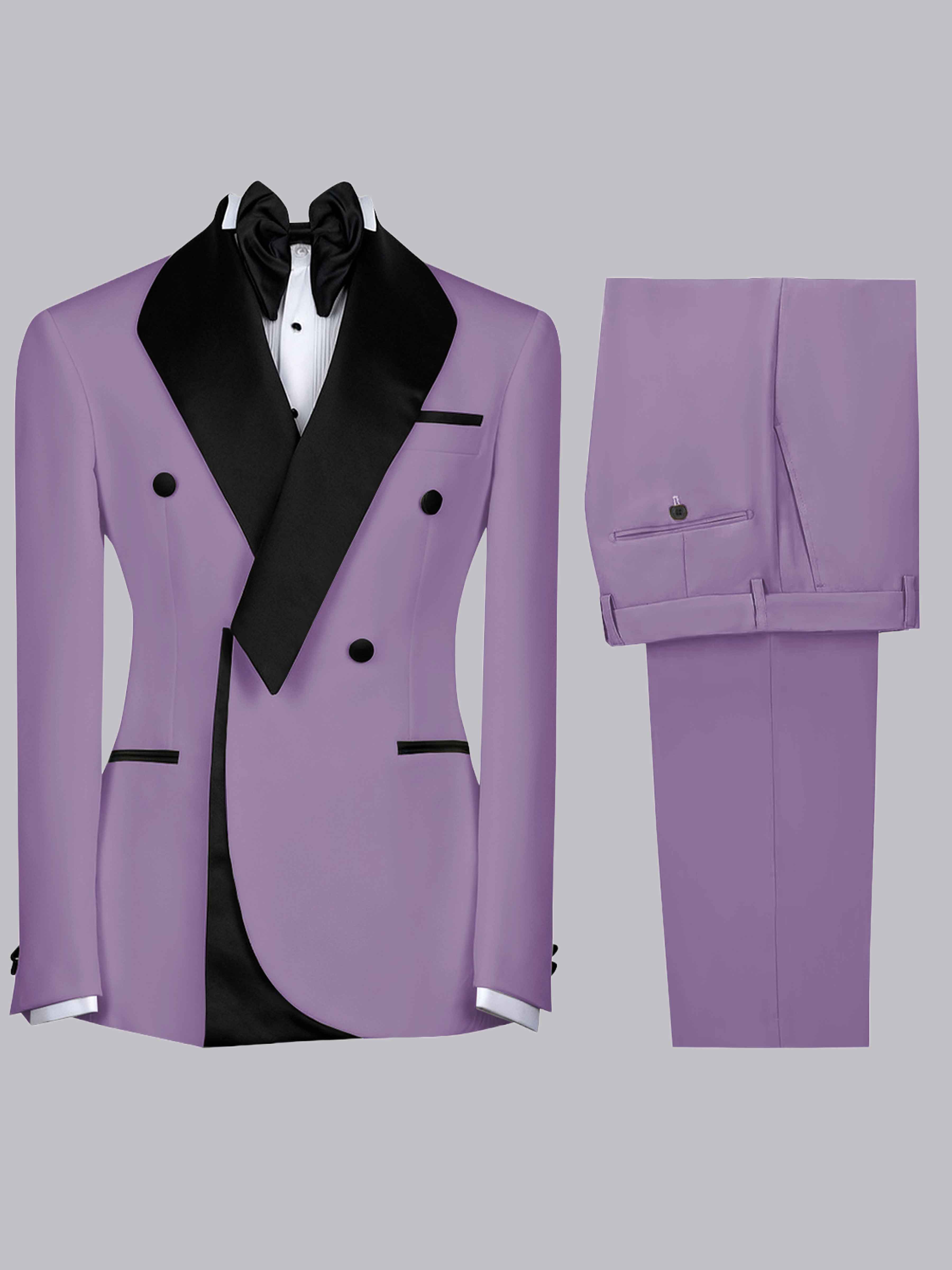 Costume Homme 2 Pièces Slim À Revers Cranté Bicolore Pour Cérémonie & Soirée