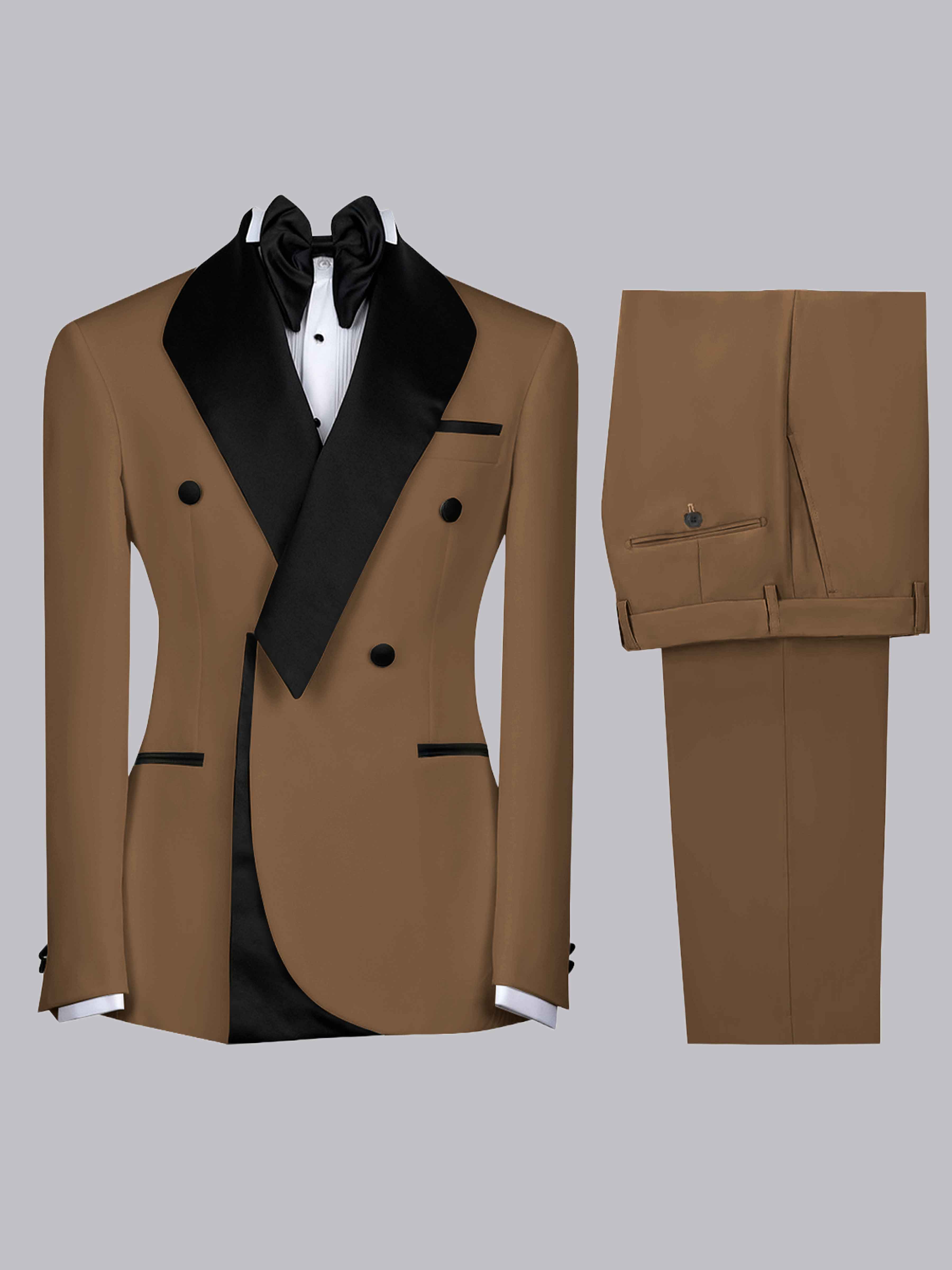 Costume Homme 2 Pièces Slim À Revers Cranté Bicolore Pour Cérémonie & Soirée