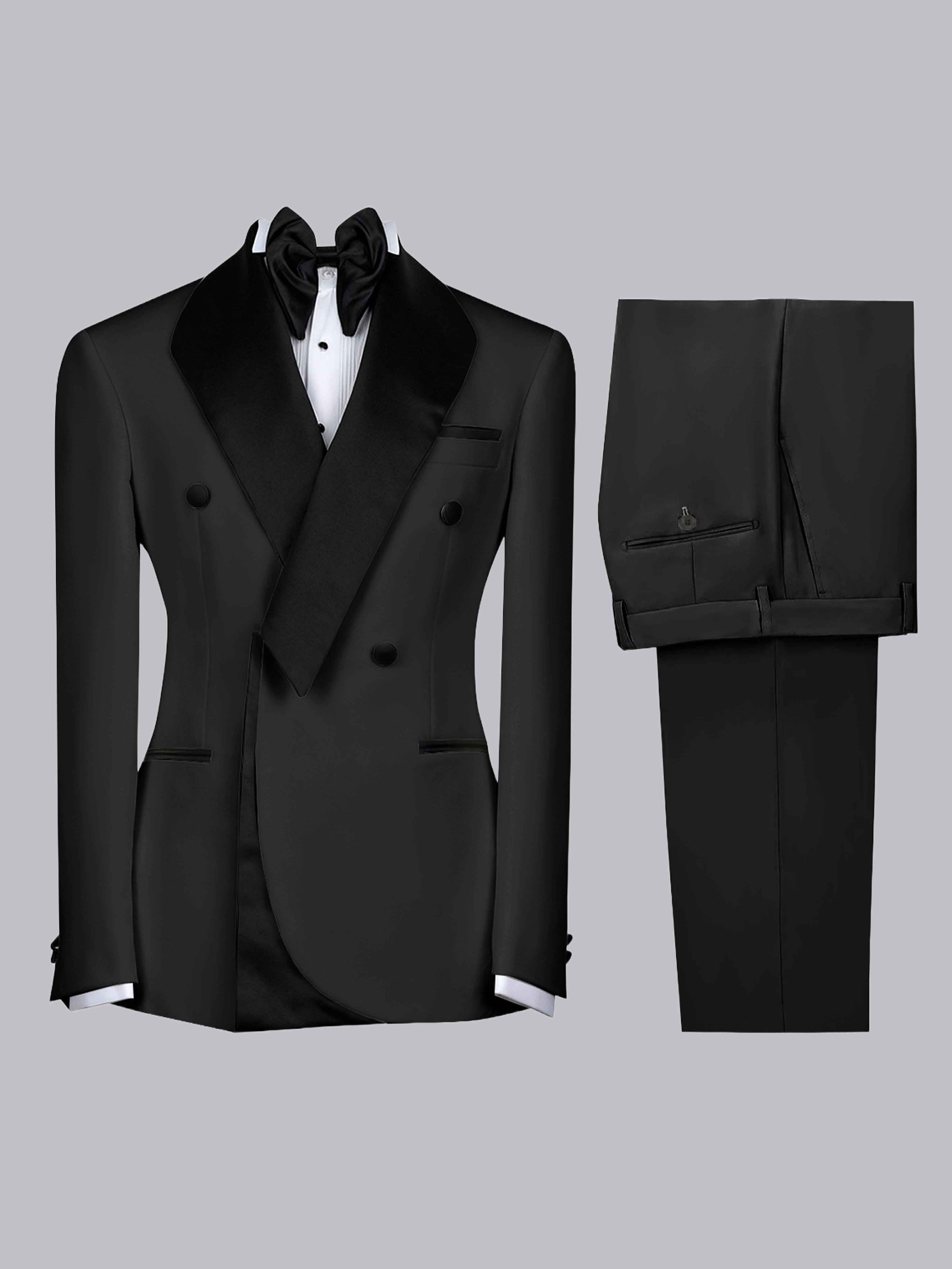 Costume Homme 2 Pièces Slim À Revers Cranté Bicolore Pour Cérémonie & Soirée