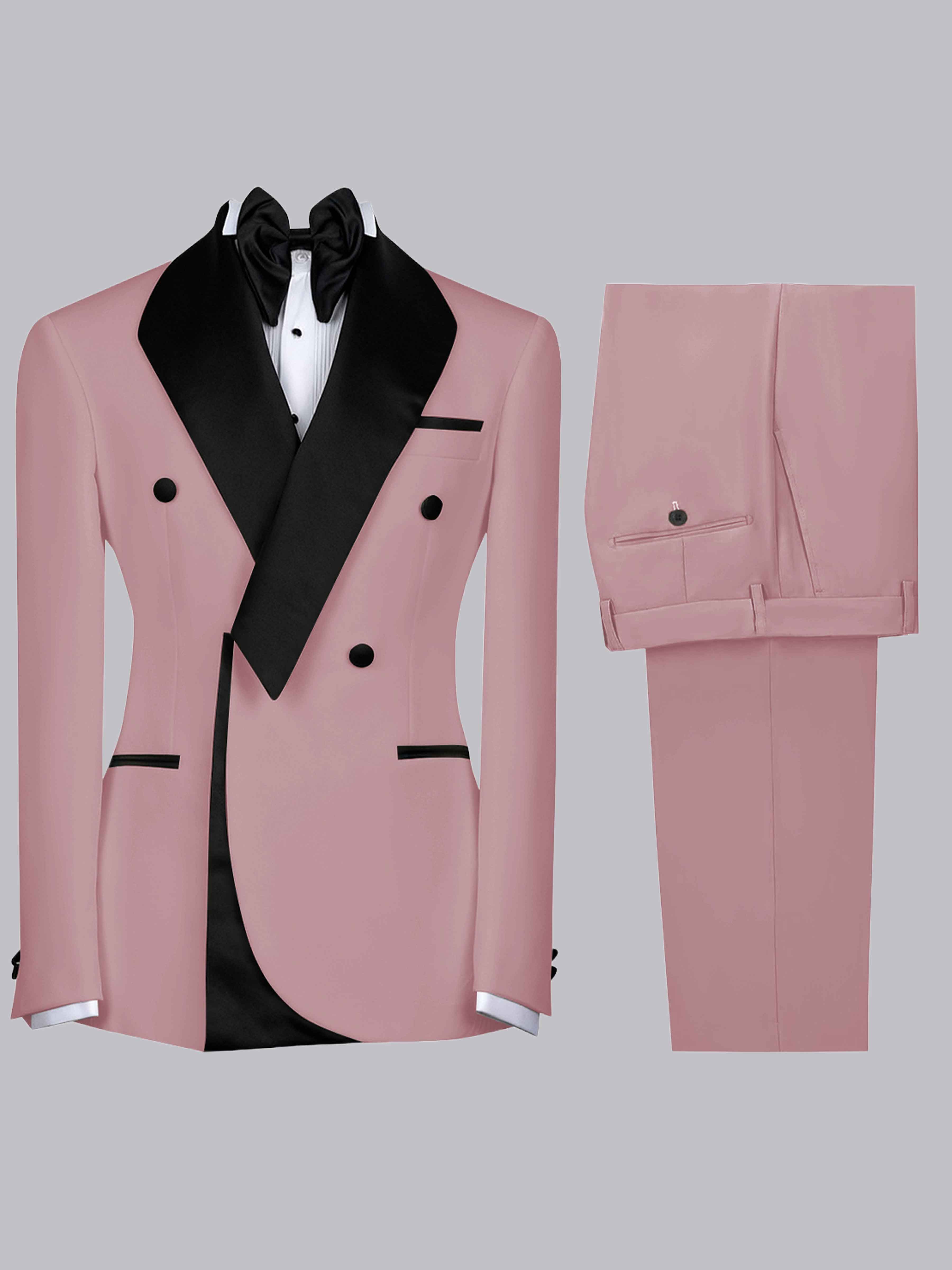 Costume Homme 2 Pièces Slim À Revers Cranté Bicolore Pour Cérémonie & Soirée