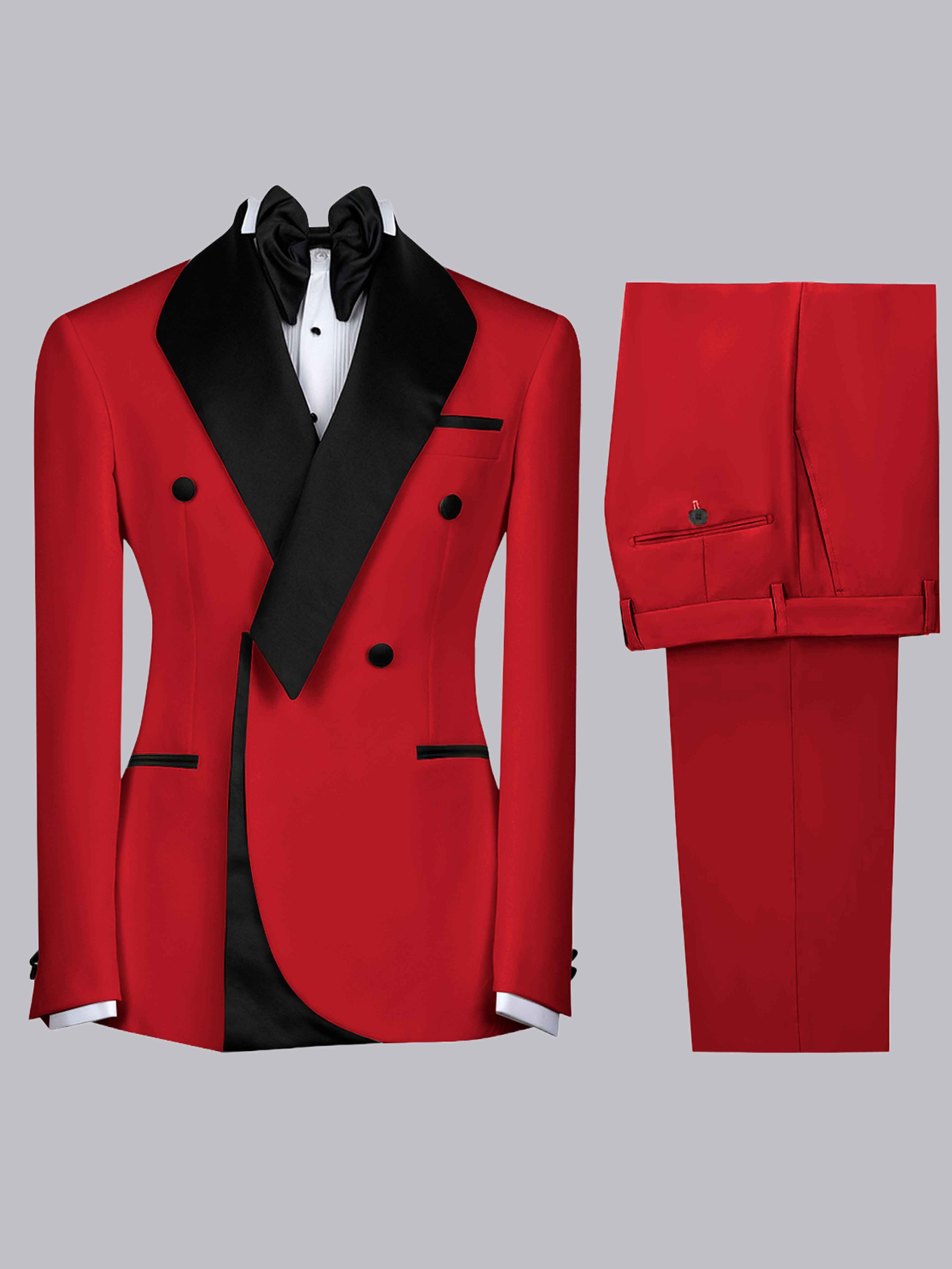 Costume Homme 2 Pièces Slim À Revers Cranté Bicolore Pour Cérémonie & Soirée