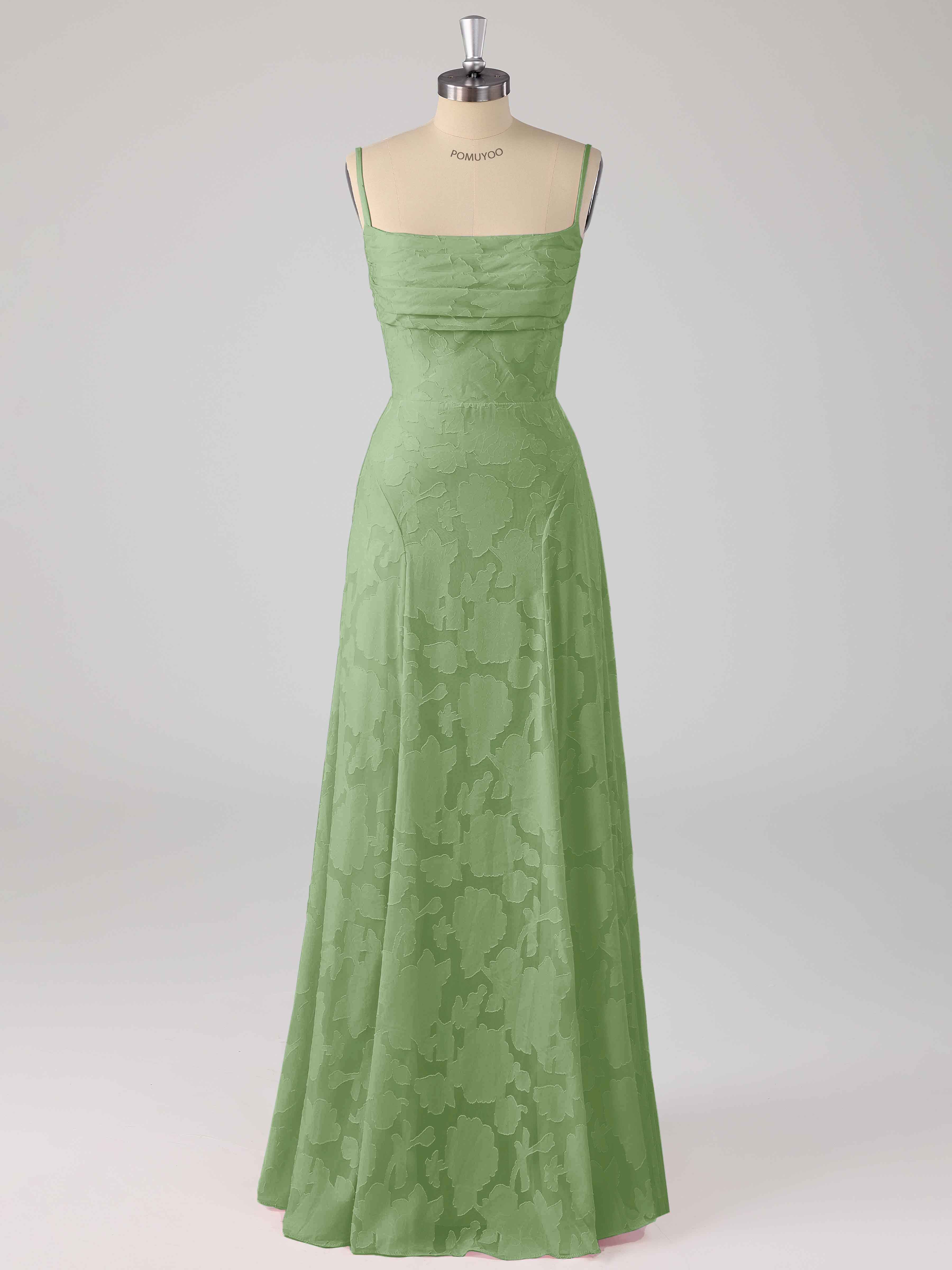 Robes De Demoiselle D'Honneur En Jacquard Mousseline À Dentelle