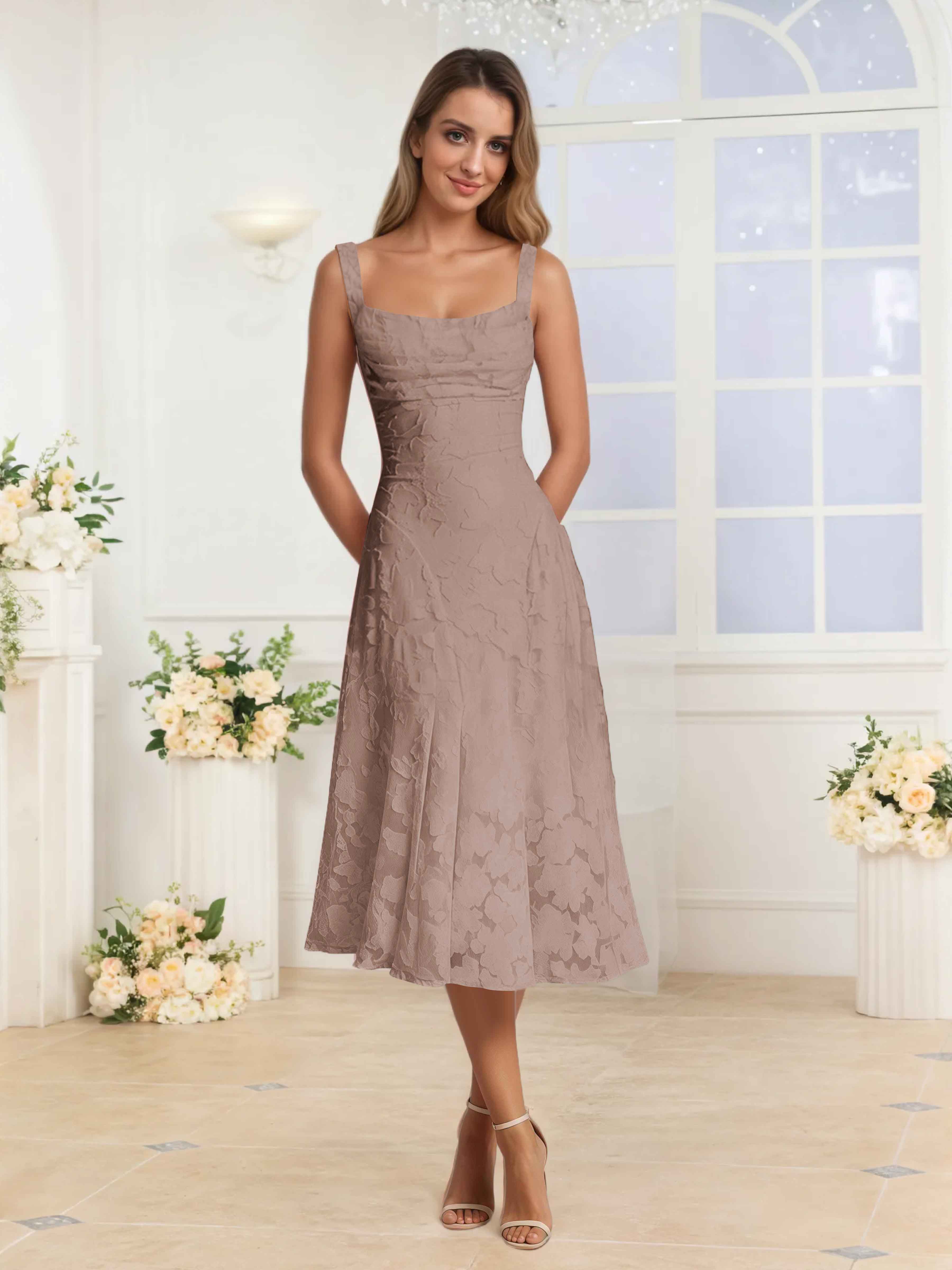 Livraison Gratuite - Robes De Soirée Midi à Bretelles Spaghetti Elythara