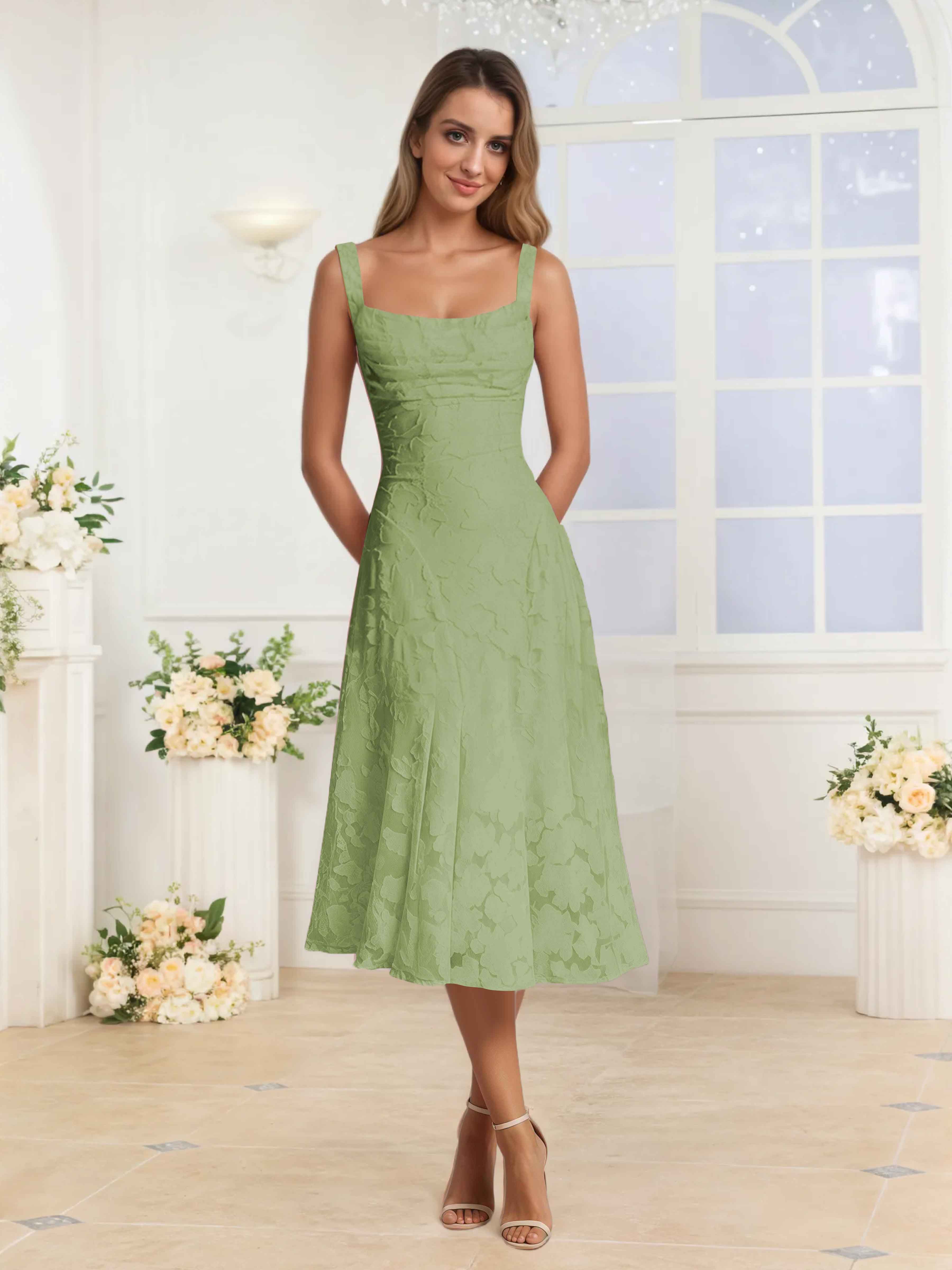 Livraison Gratuite - Robes De Soirée Midi à Bretelles Spaghetti Elythara